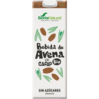 Bio bebida de avena con cacao ecológica y sin azúcares añadidos brik 1 l - Soria Natural