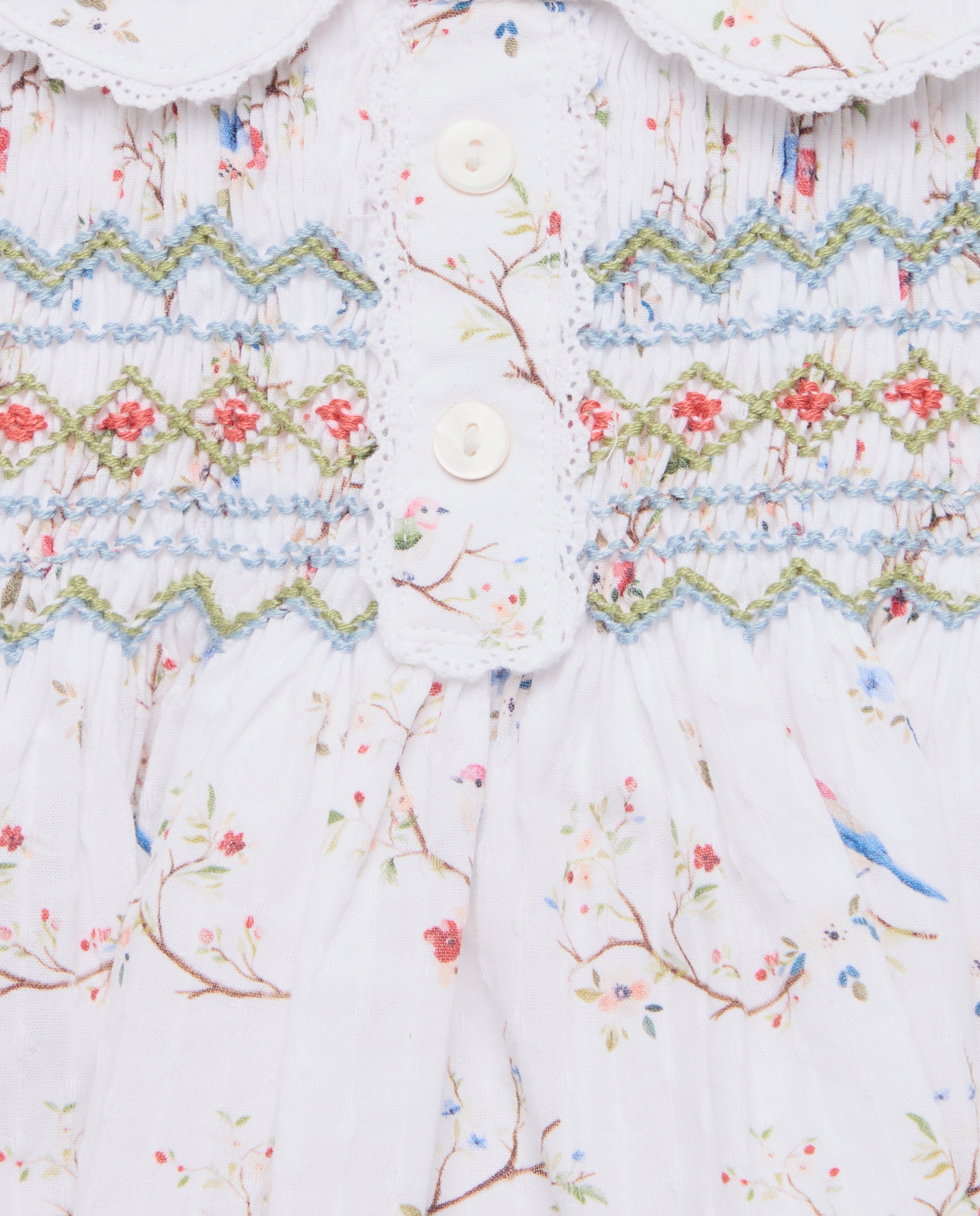 Vestido de Bebé sem Mangas e com Favos de Mel Coconut El Corte Inglés Branco-3