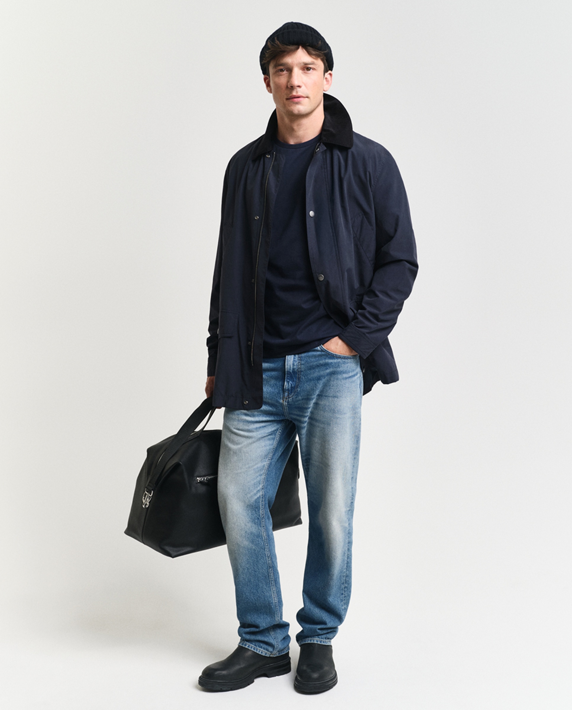 Calças Chino Slim Fit com Estrutura e Textura Trabalhada Tamanhos Grandes Azul-5