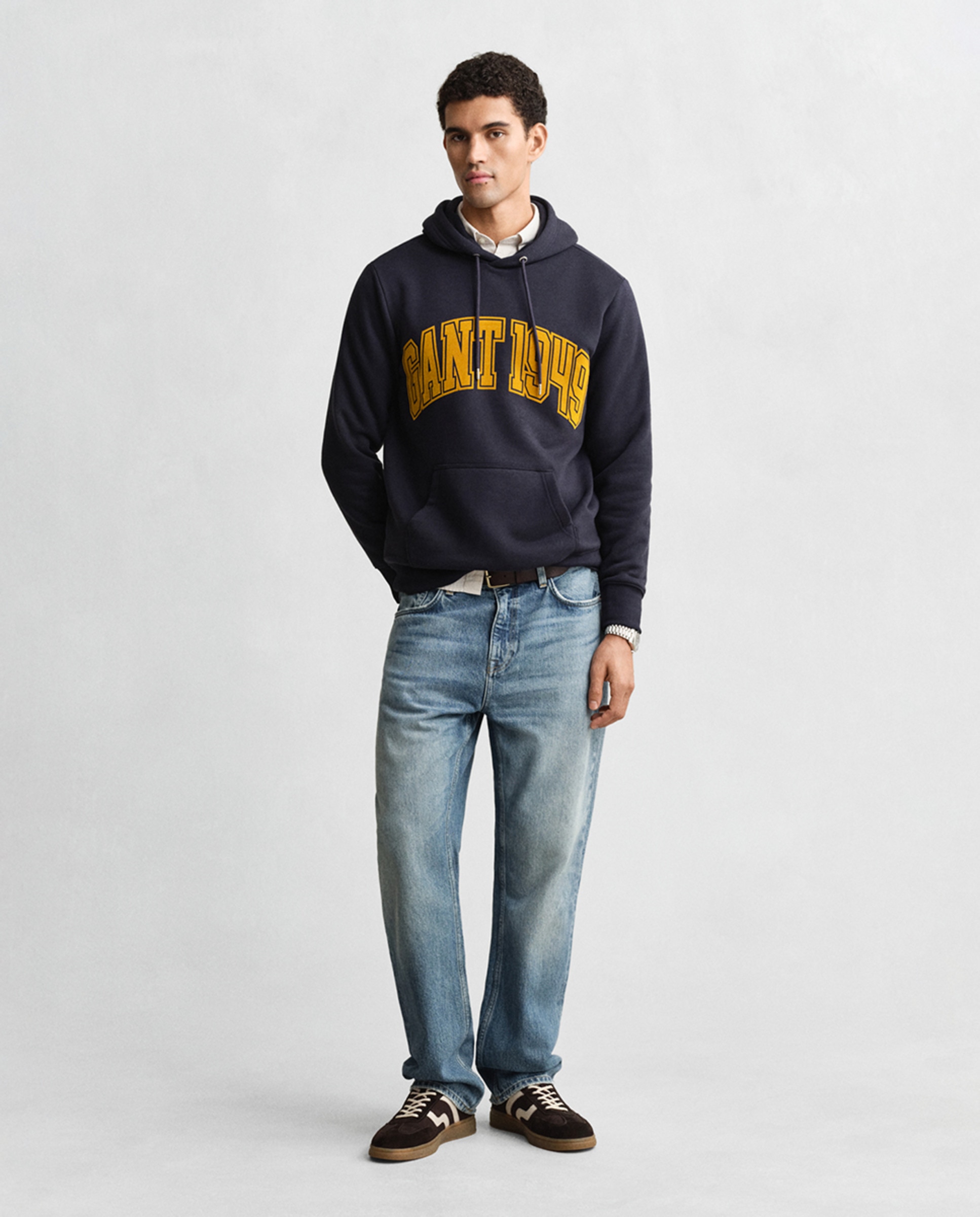 Sweatshirt com Estampado no Peito e Manga Comprida Tamanhos Grandes Azul-5
