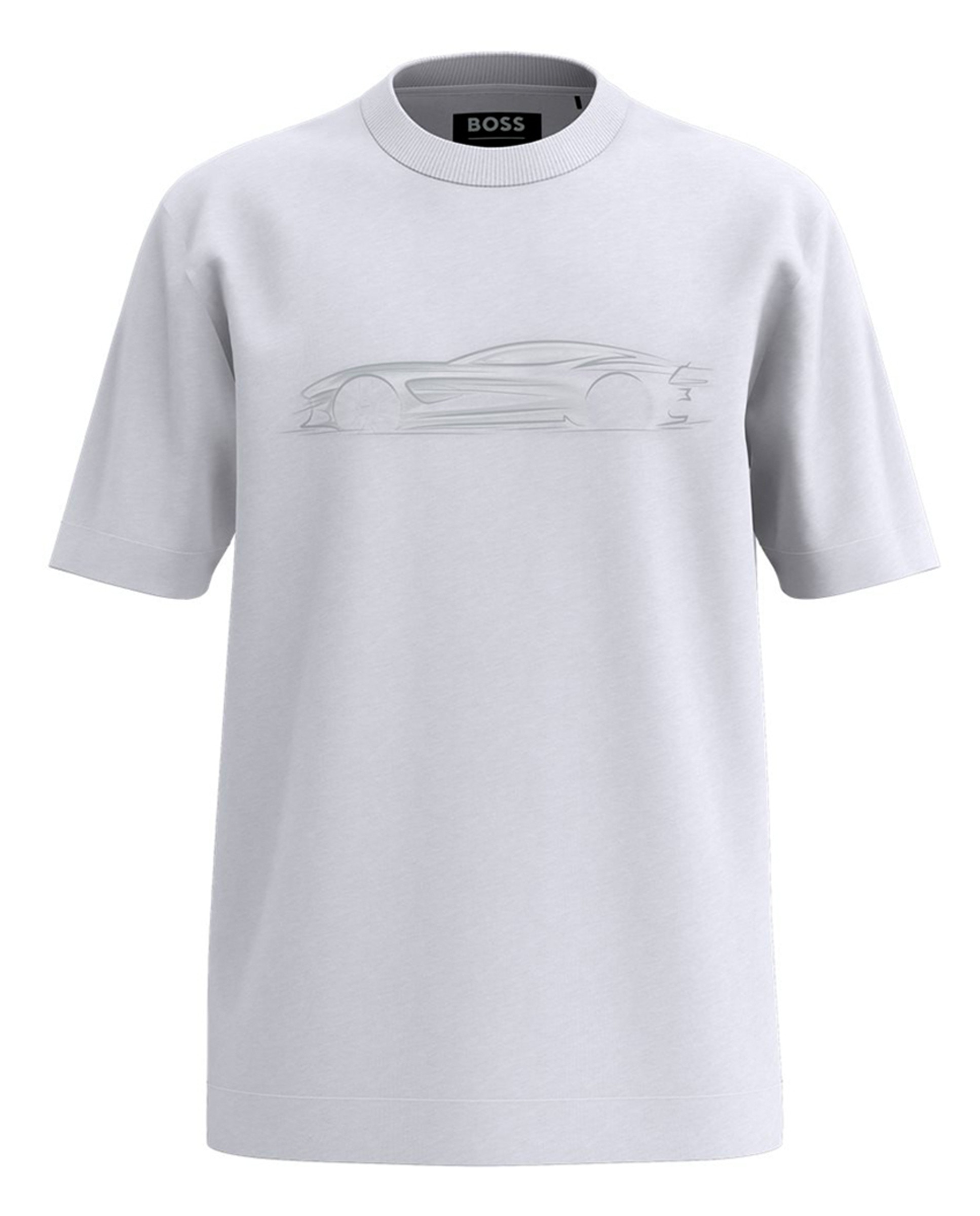 T-shirt de Manga Curta Tamanhos Grandes Branco-1