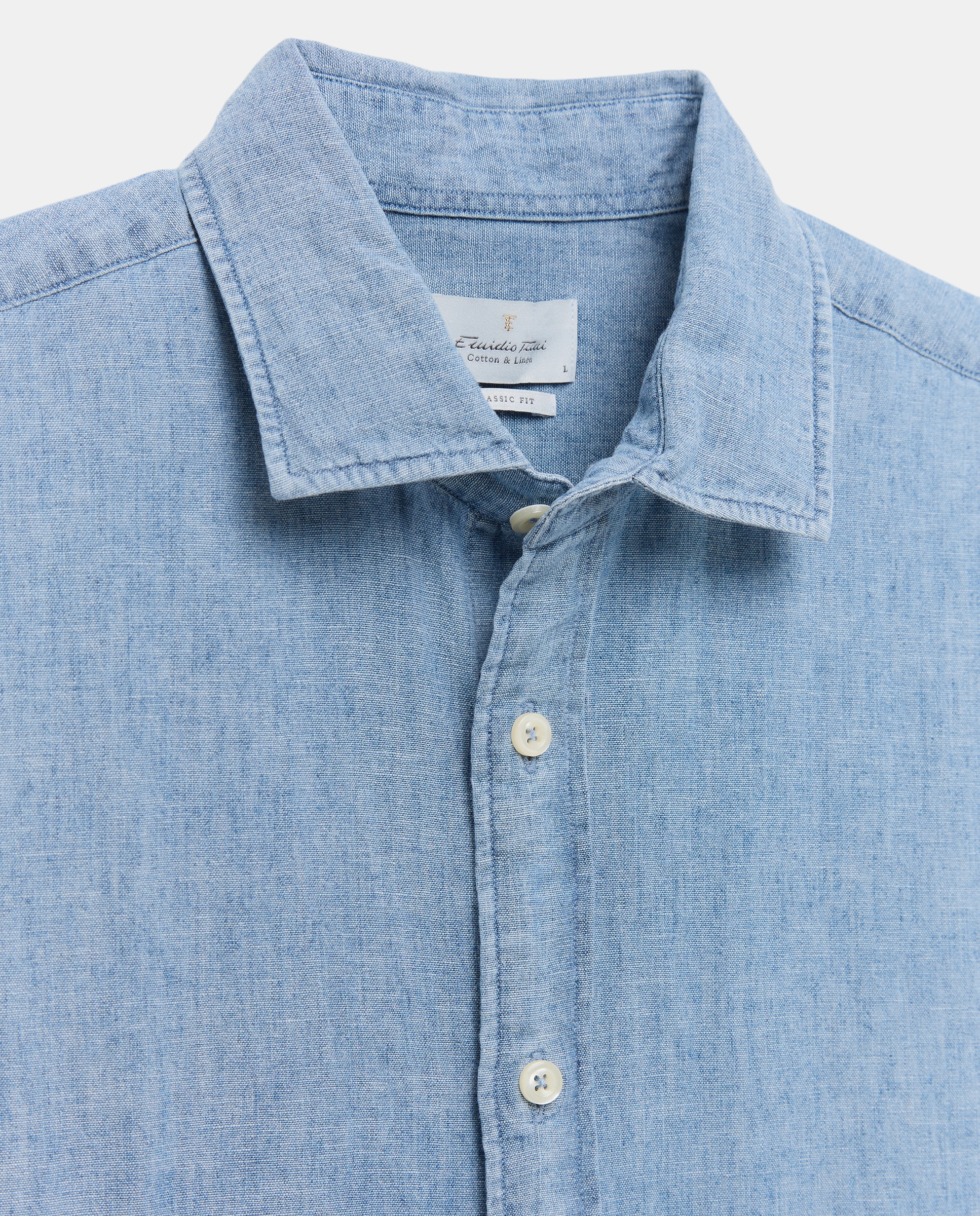 Camisa Casual com Manga Comprida Azul-índigo-5