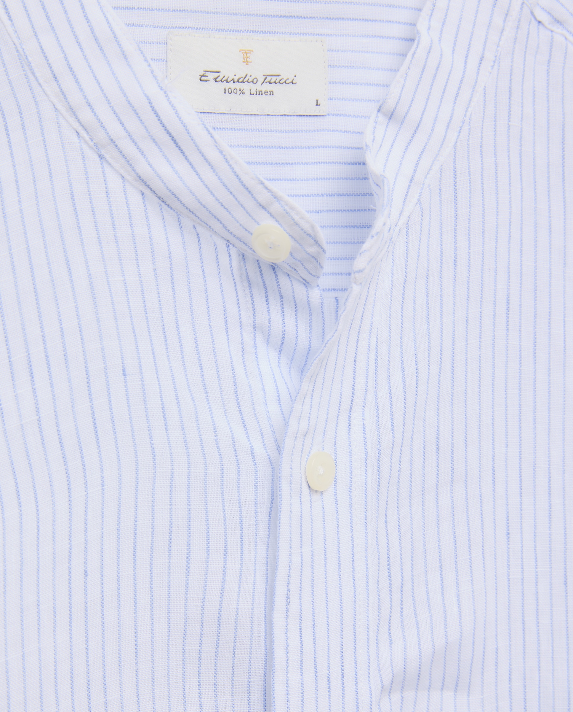Camisa de Linho com Manga Comprida Branco-5