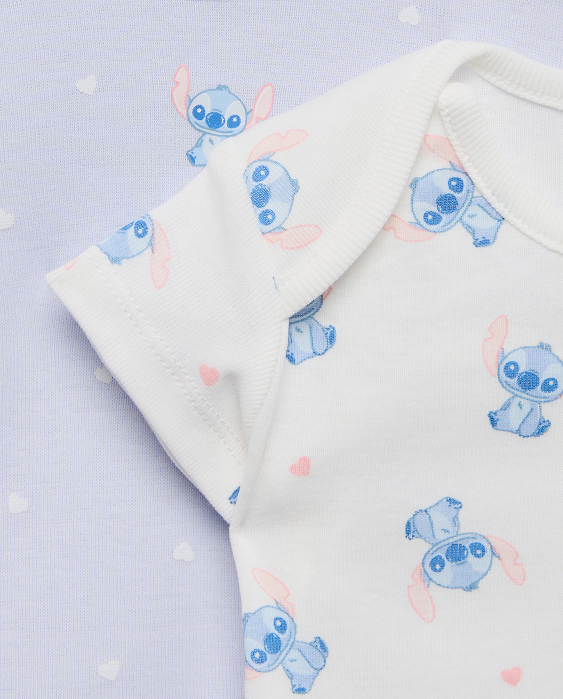 Pack de 2 Bodies de Bebé com Manga Curta e Estampado Stitch Cotton Juice Multicolor-3