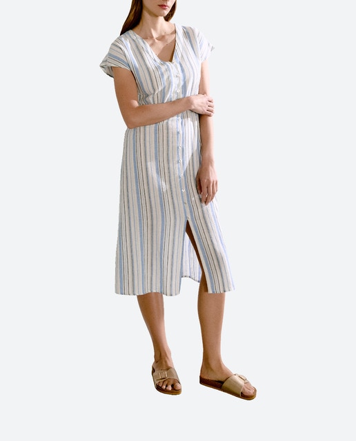Imagen 0 de Vestido con rayas y botones