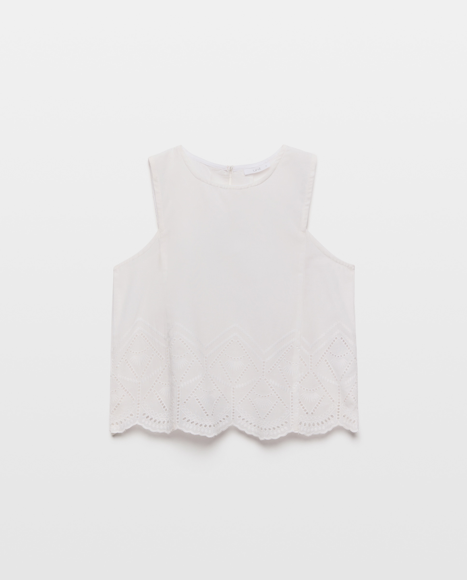 Blusa de mujer bordada total look Blanco-4