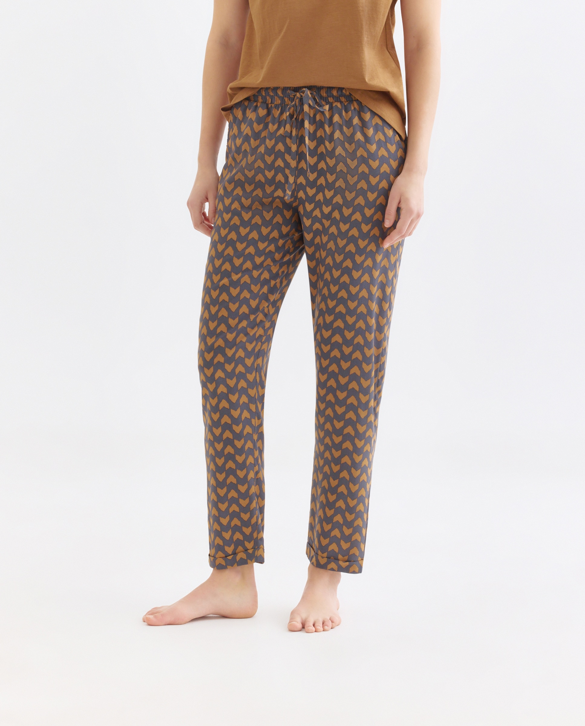 Pantalón de mujer estampado Azul-2