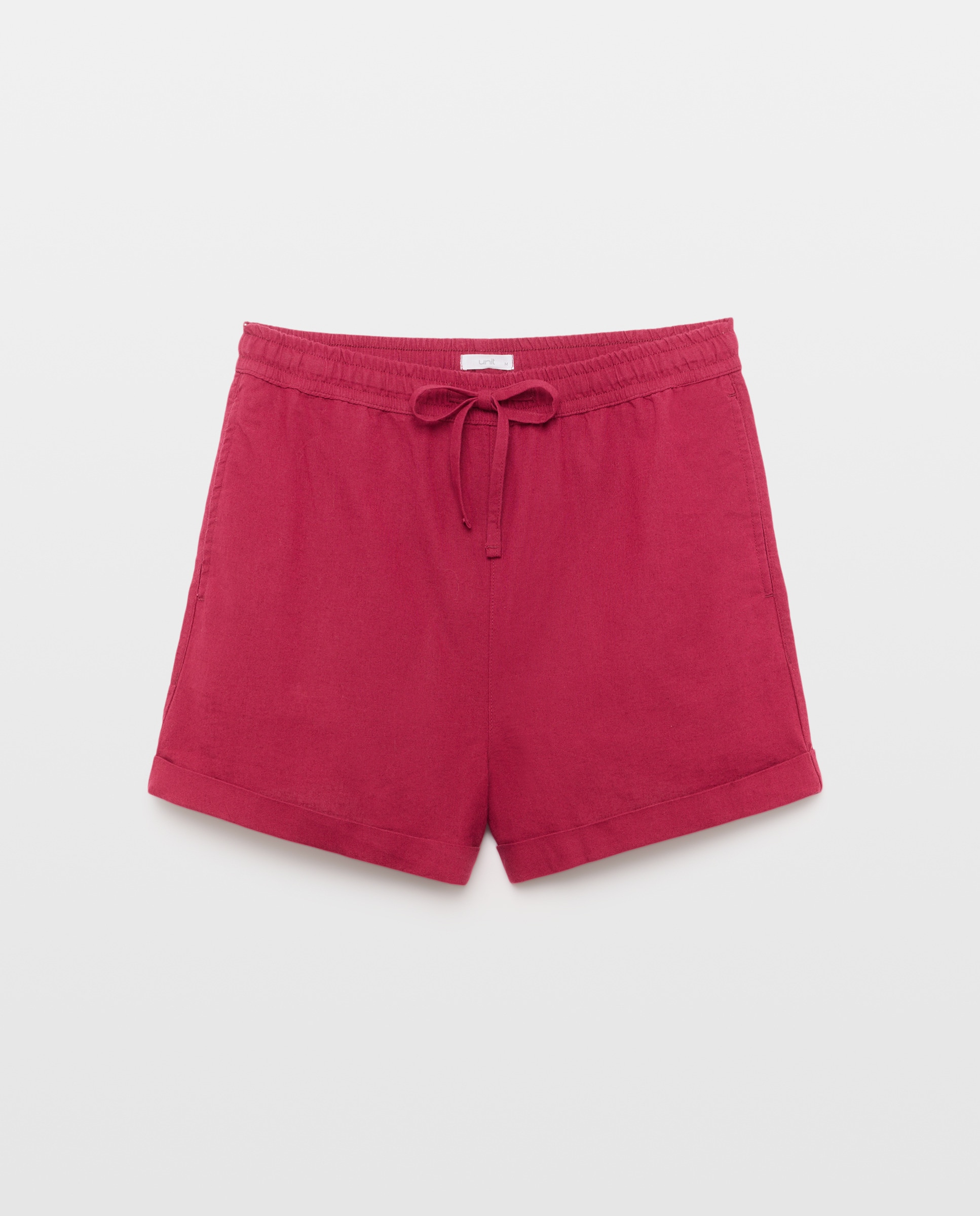 Shorts de mujer con lino Azul marino-4