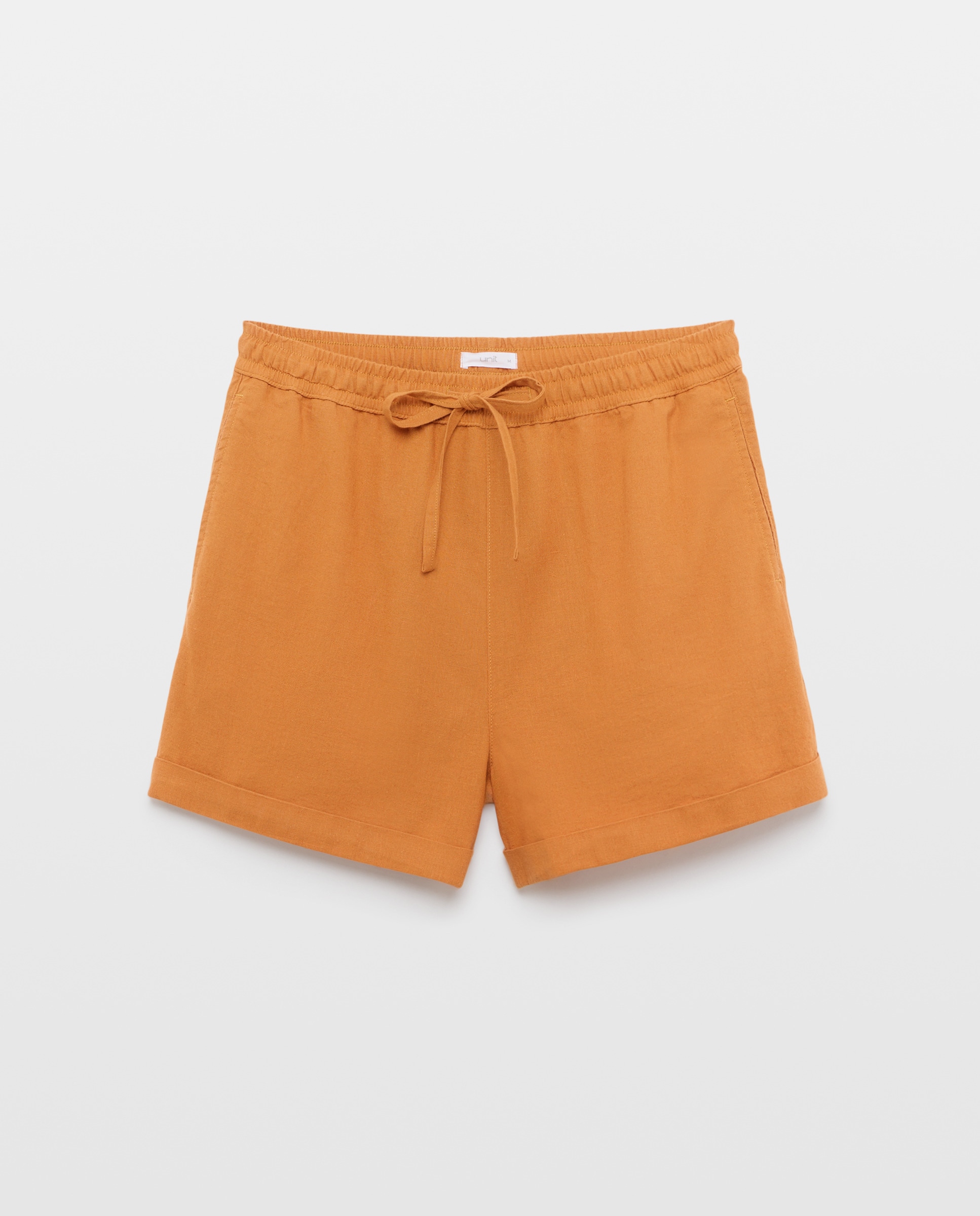 Shorts de mujer con lino 610 Carmín-4