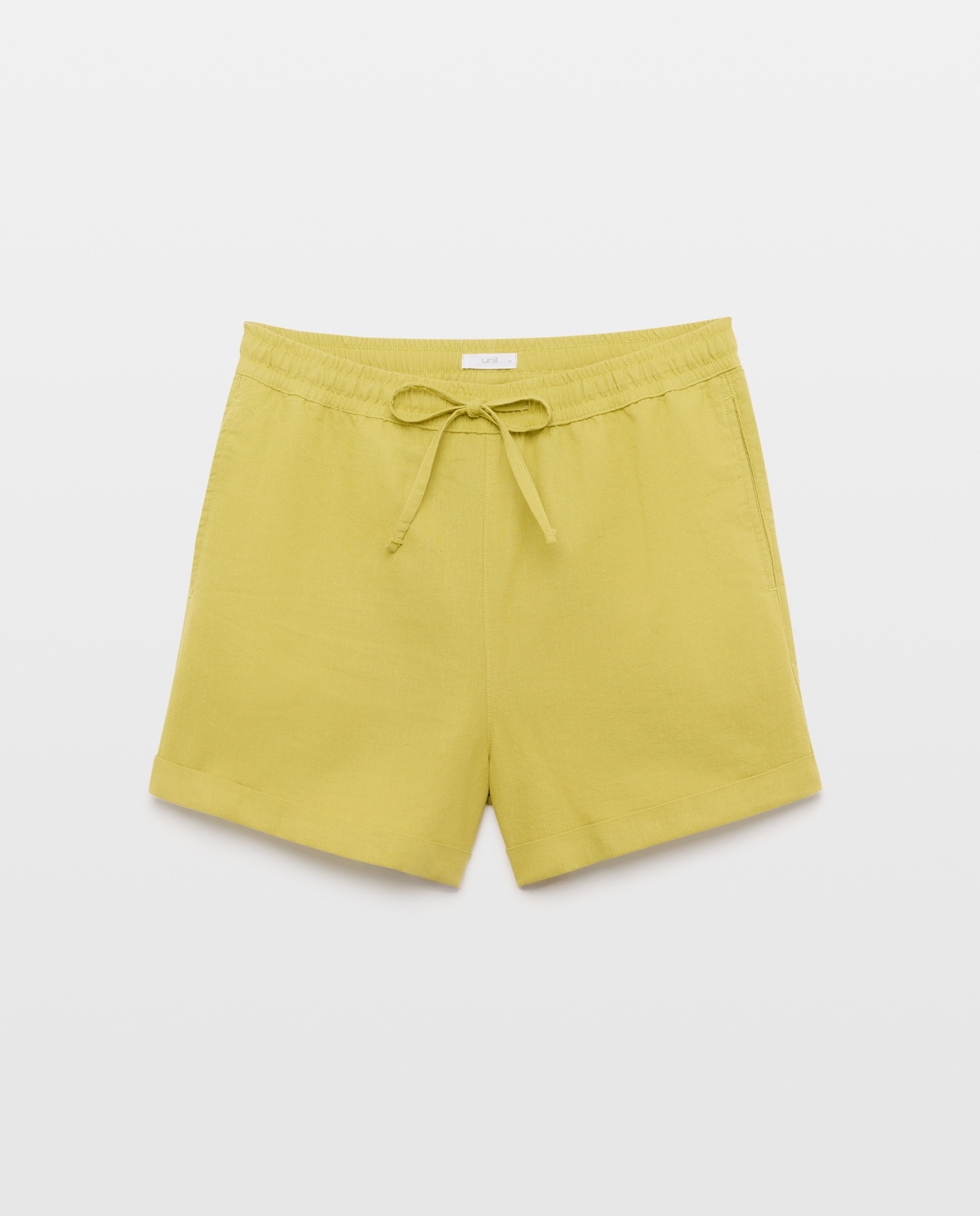 Shorts de mujer con lino Morado-4