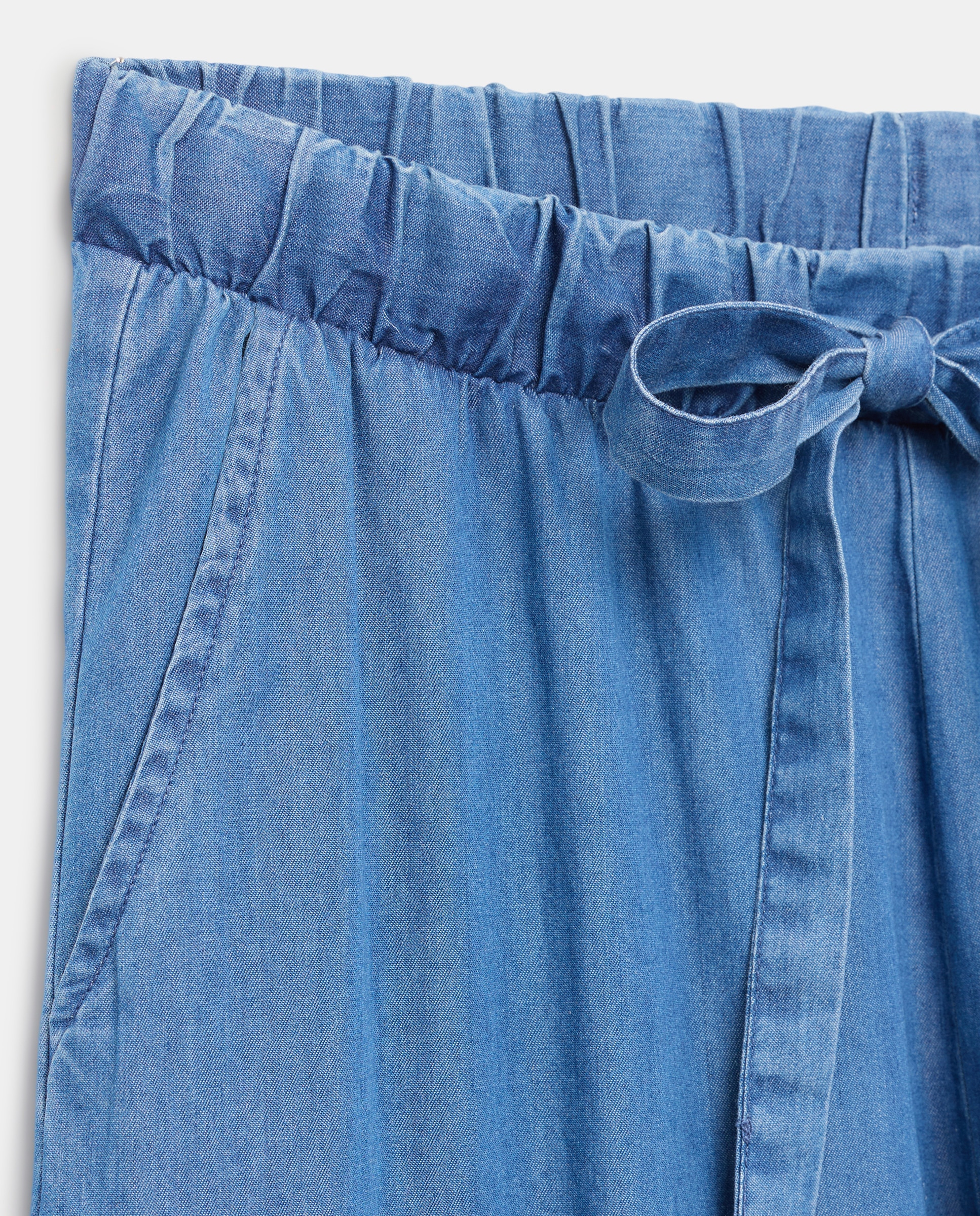 Pantalón de mujer light denim wide-leg Azul Suave-4