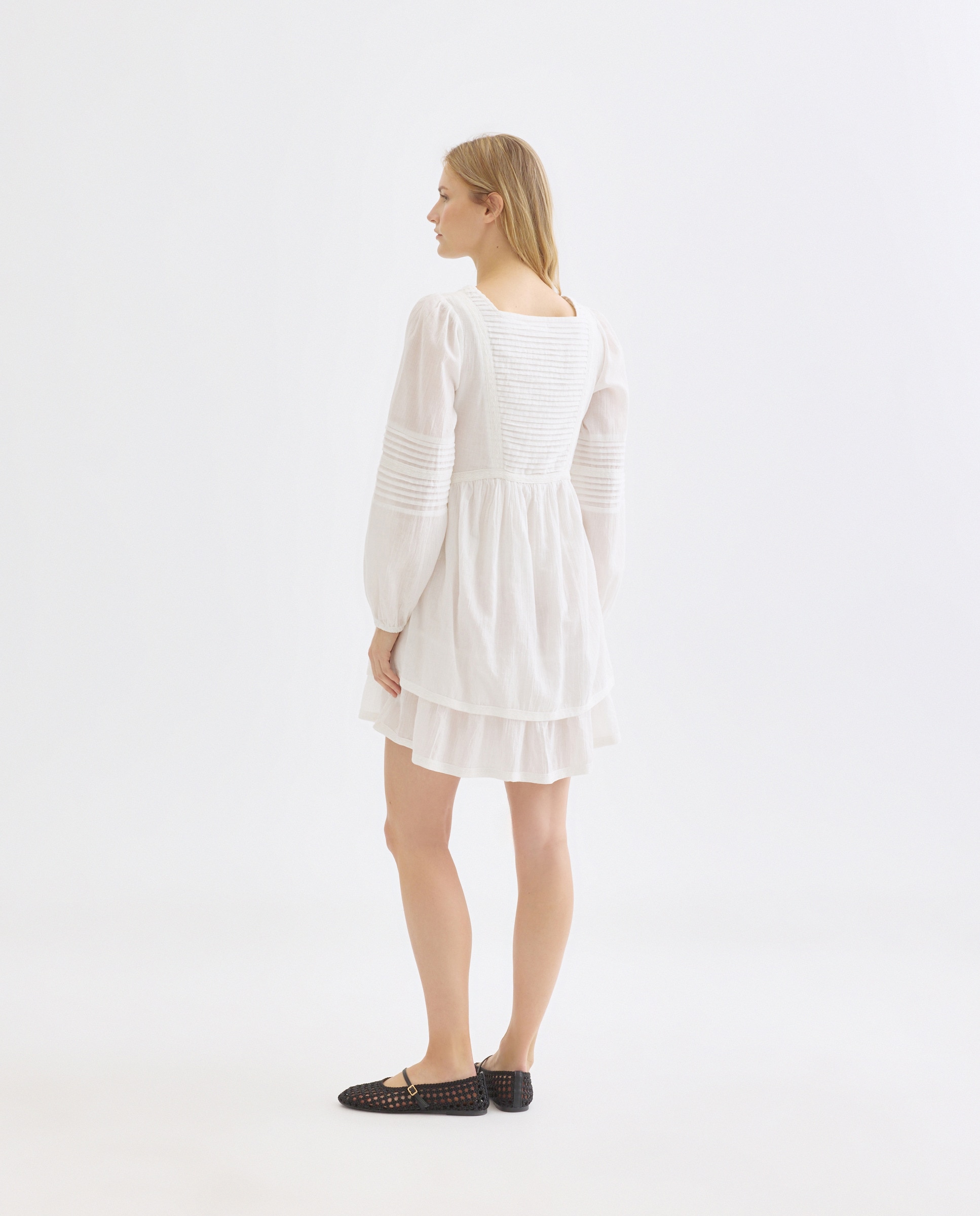 Vestido de mujer romántico corto 120 Crudo-3