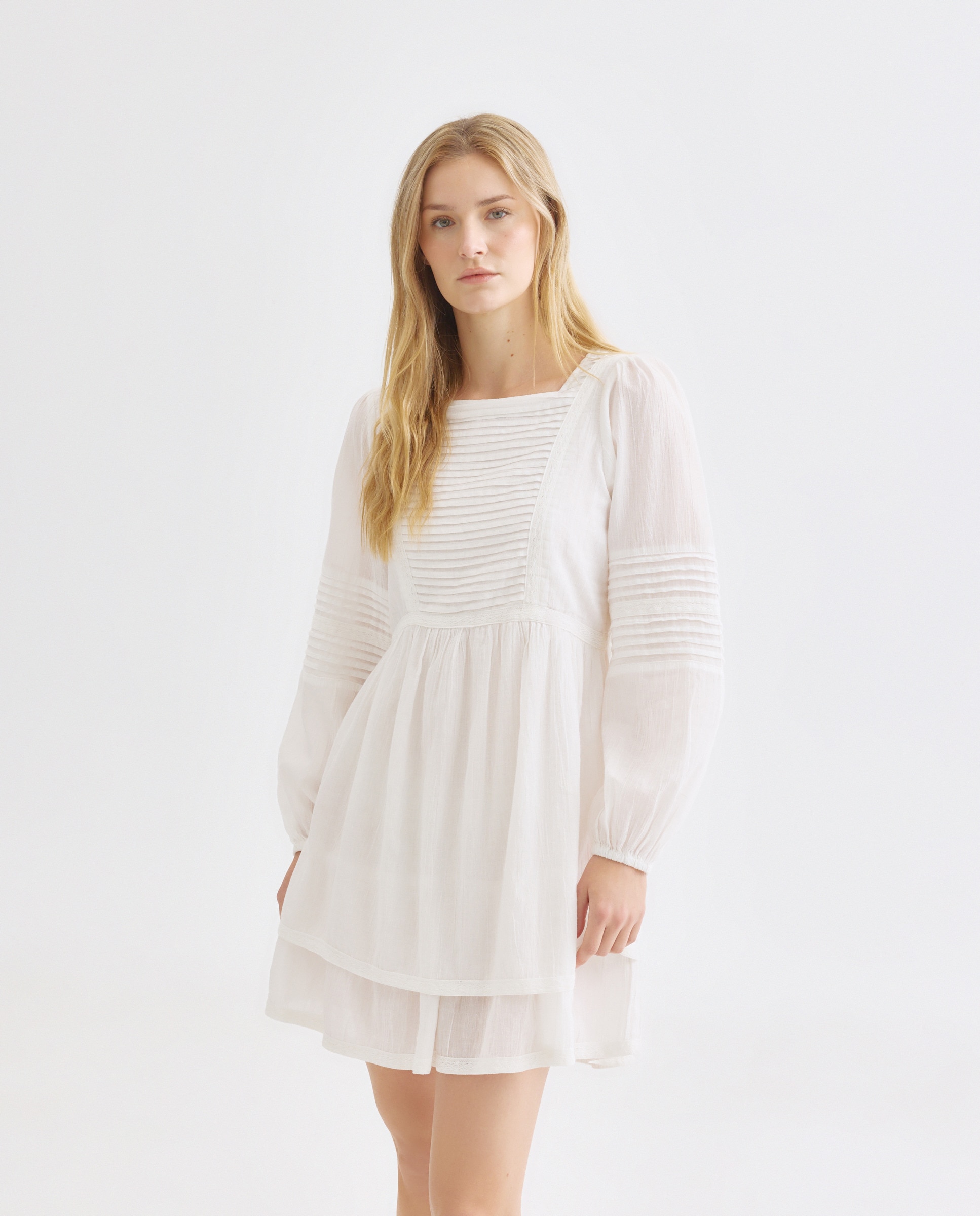 Vestido de mujer romántico corto 120 Crudo-2