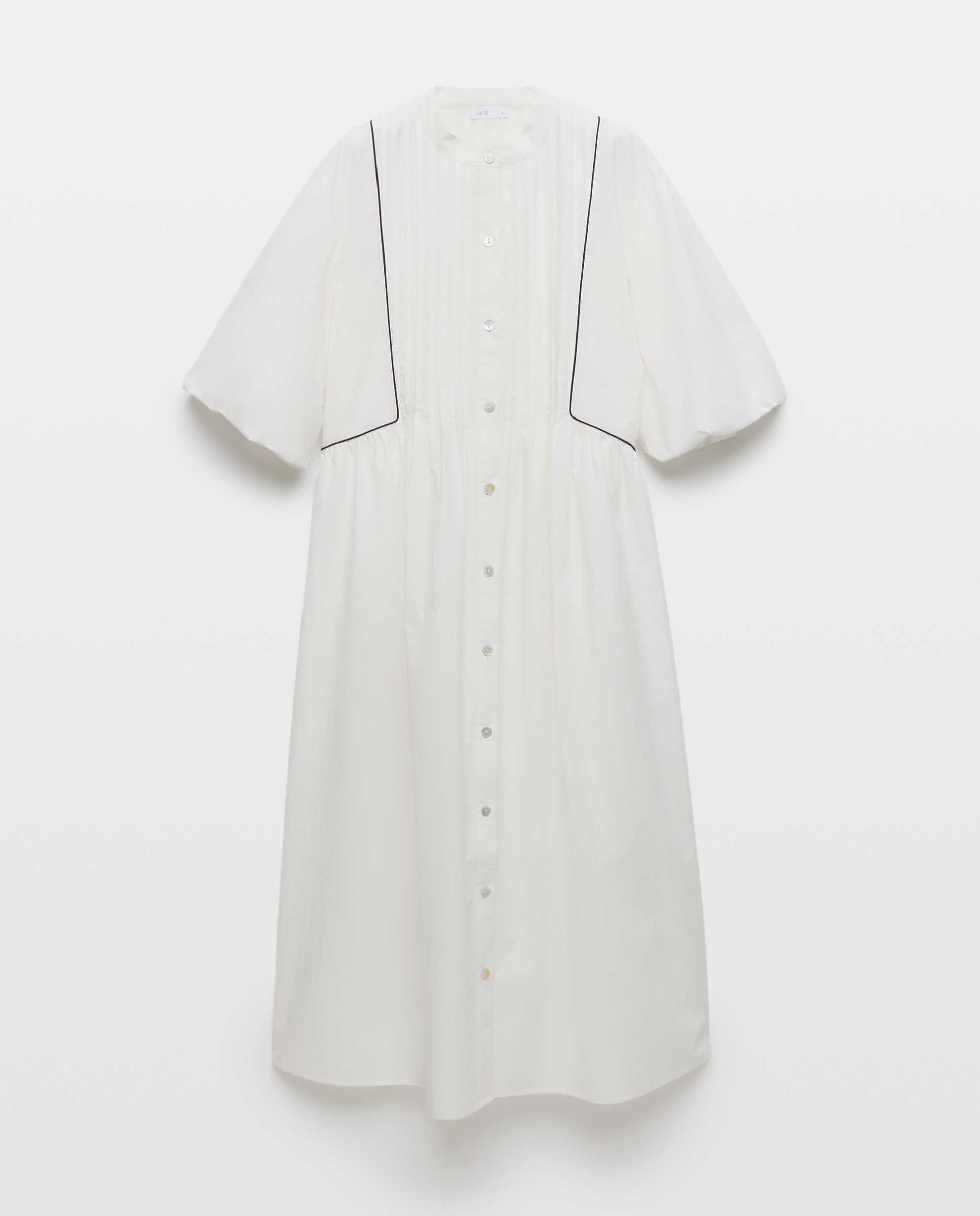 Vestido de mujer con jaretas Blanco-5
