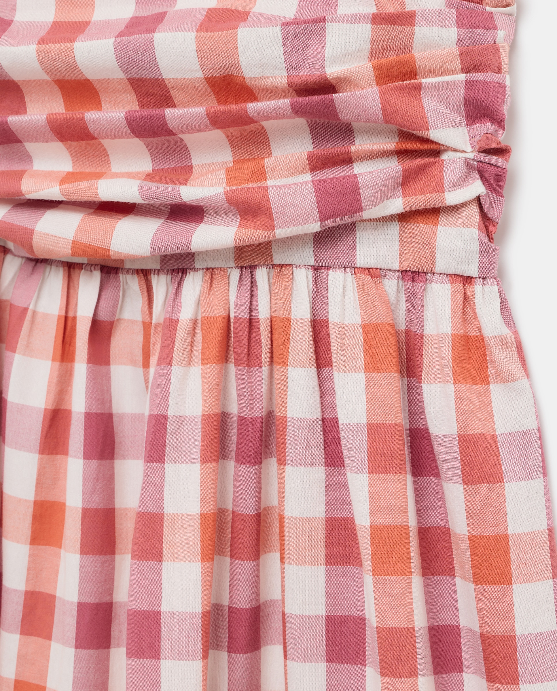 Vestido de mujer de cuadros con tirantes a contraste Rojo-5