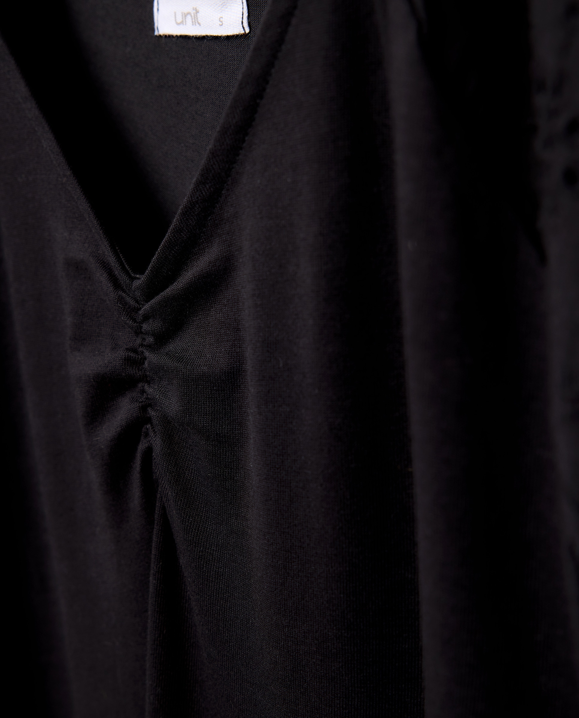 Vestido de mujer de algodón con mangas schiffly Negro-5