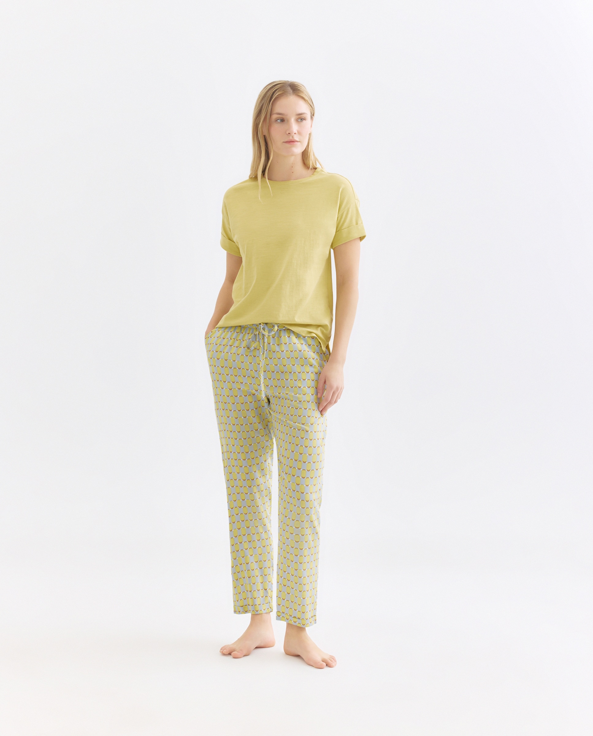Camiseta básica de mujer cuello caja 510 Verde claro-2