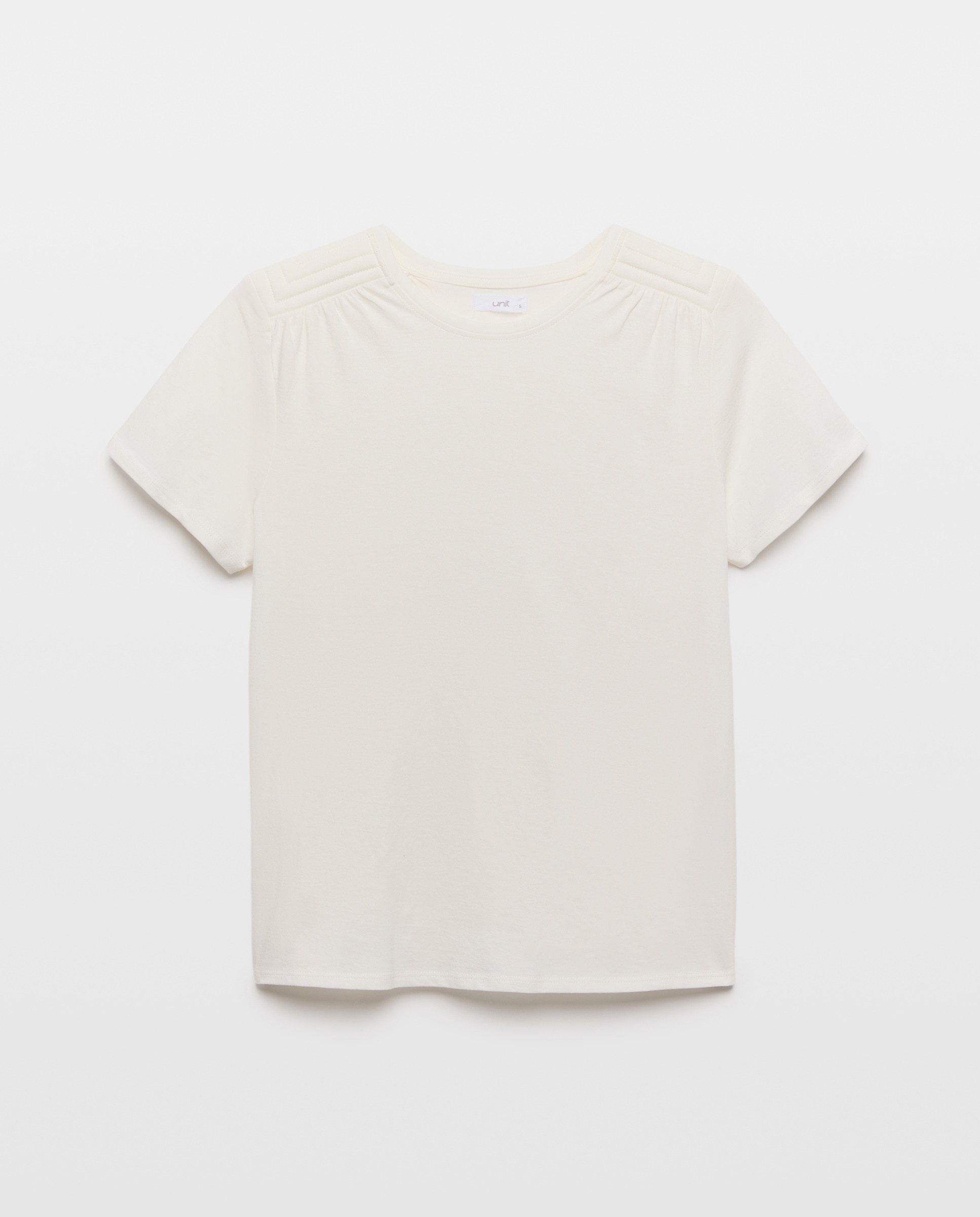 Camiseta de mujer cuello caja con hombrera 120 Crudo-4