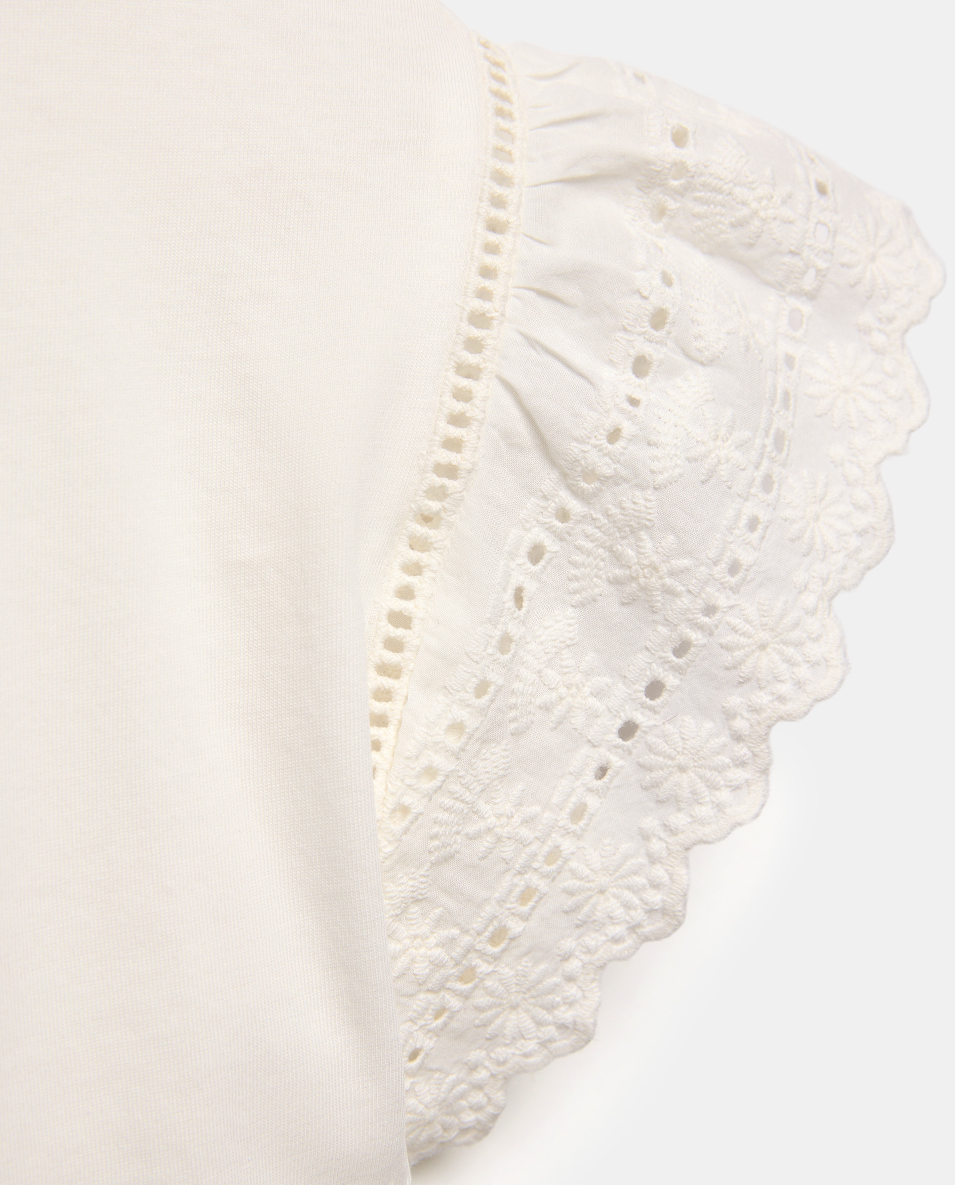Camiseta de mujer cuello caja manga romántica 120 Crudo-5