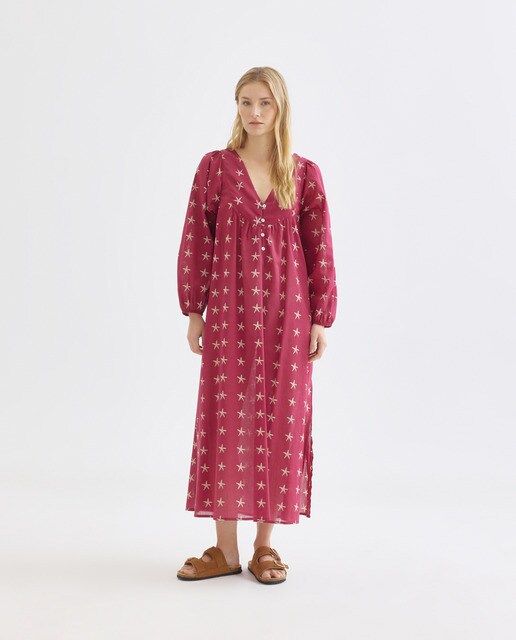 Imagen 0 de Caftán mujer largo algodón estampado