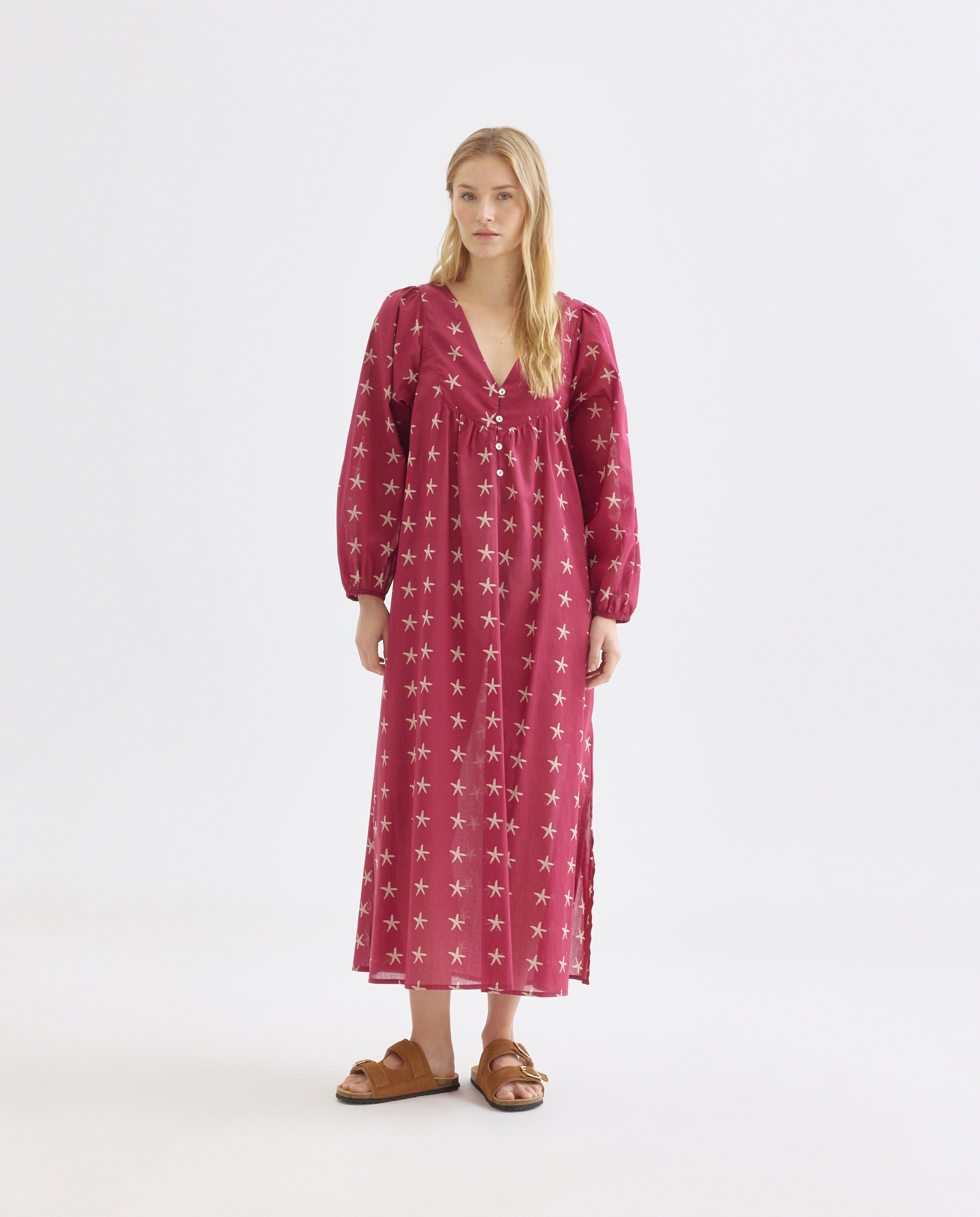 Imagen 0 de Caftán mujer largo algodón estampado