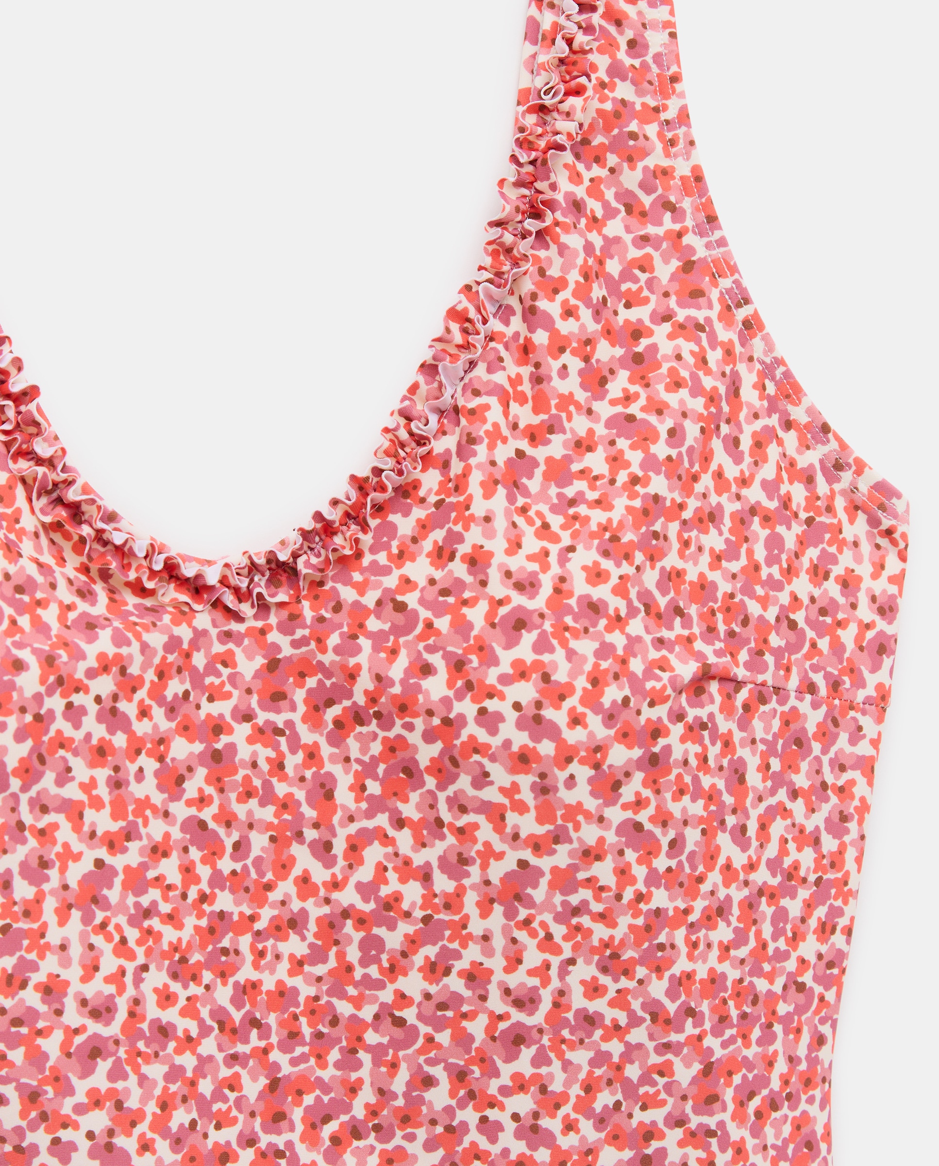 Bañadorde mujer talla grande volante Rosa-5