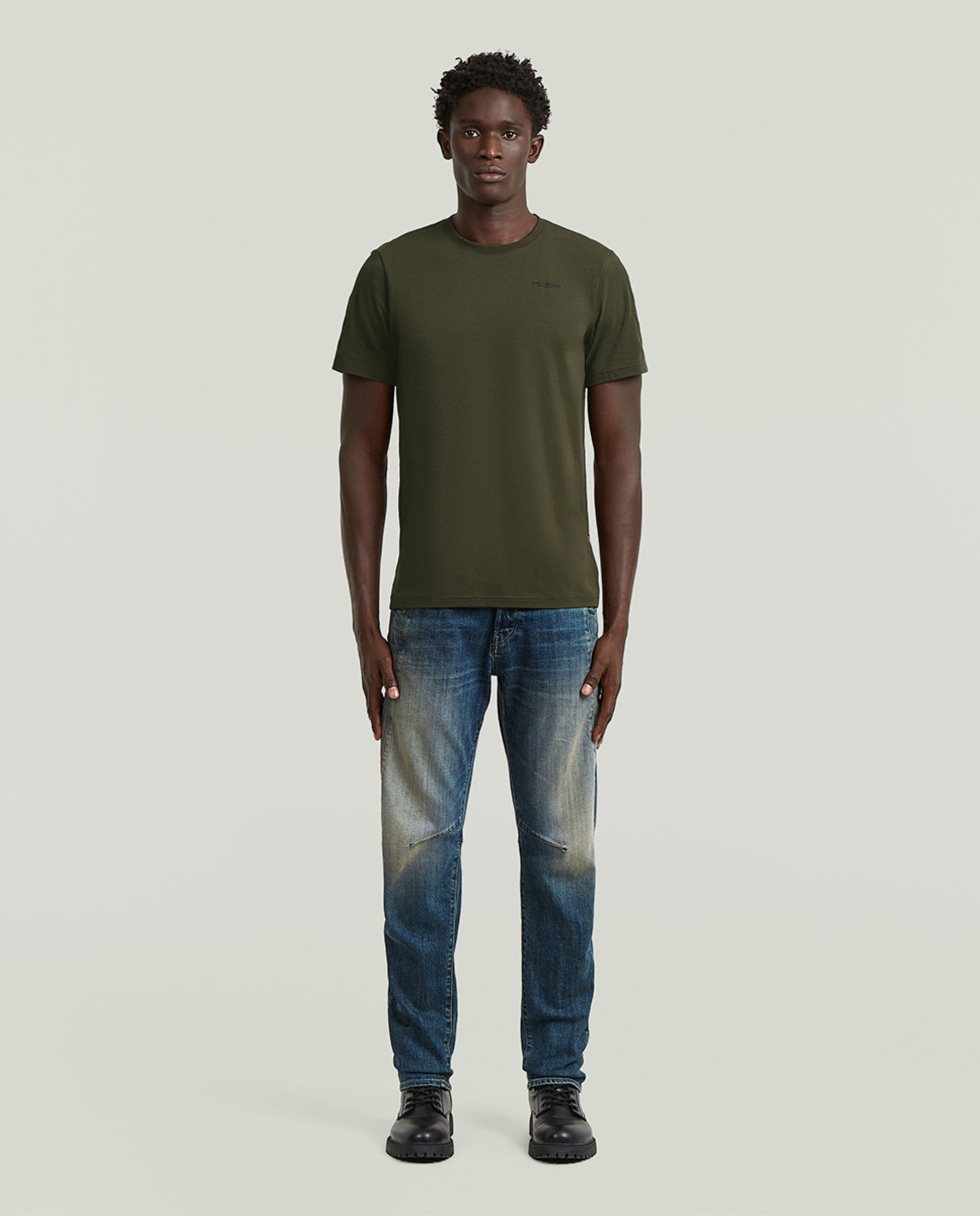 T-shirt Base Slim em Algodão Orgânico com Manga Curta Cinzento-7