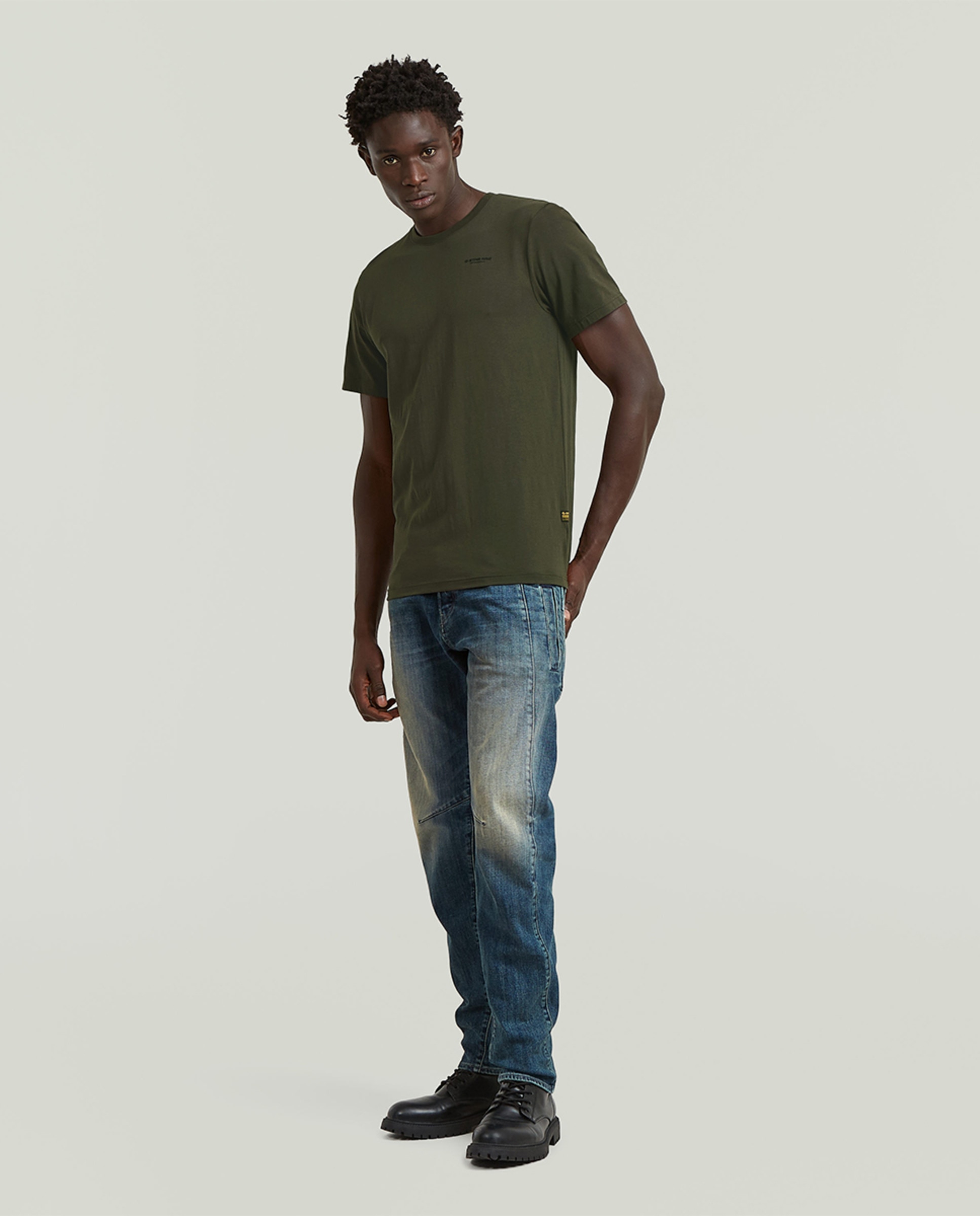 T-shirt Base Slim em Algodão Orgânico com Manga Curta Cinzento-4