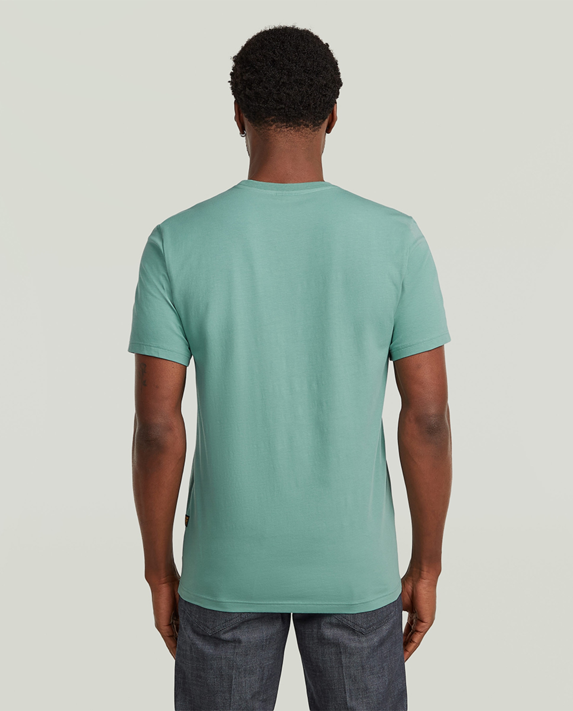 T-shirt Base Slim em Algodão Orgânico com Manga Curta Azul-2