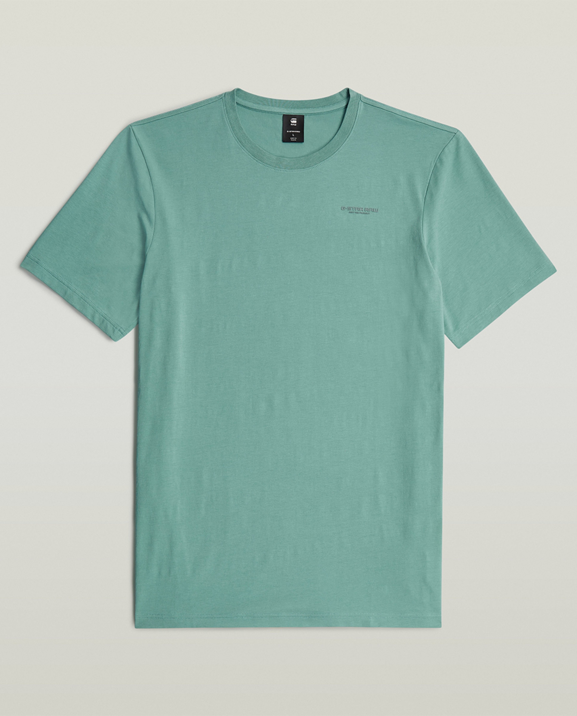 T-shirt Base Slim em Algodão Orgânico com Manga Curta Azul-6