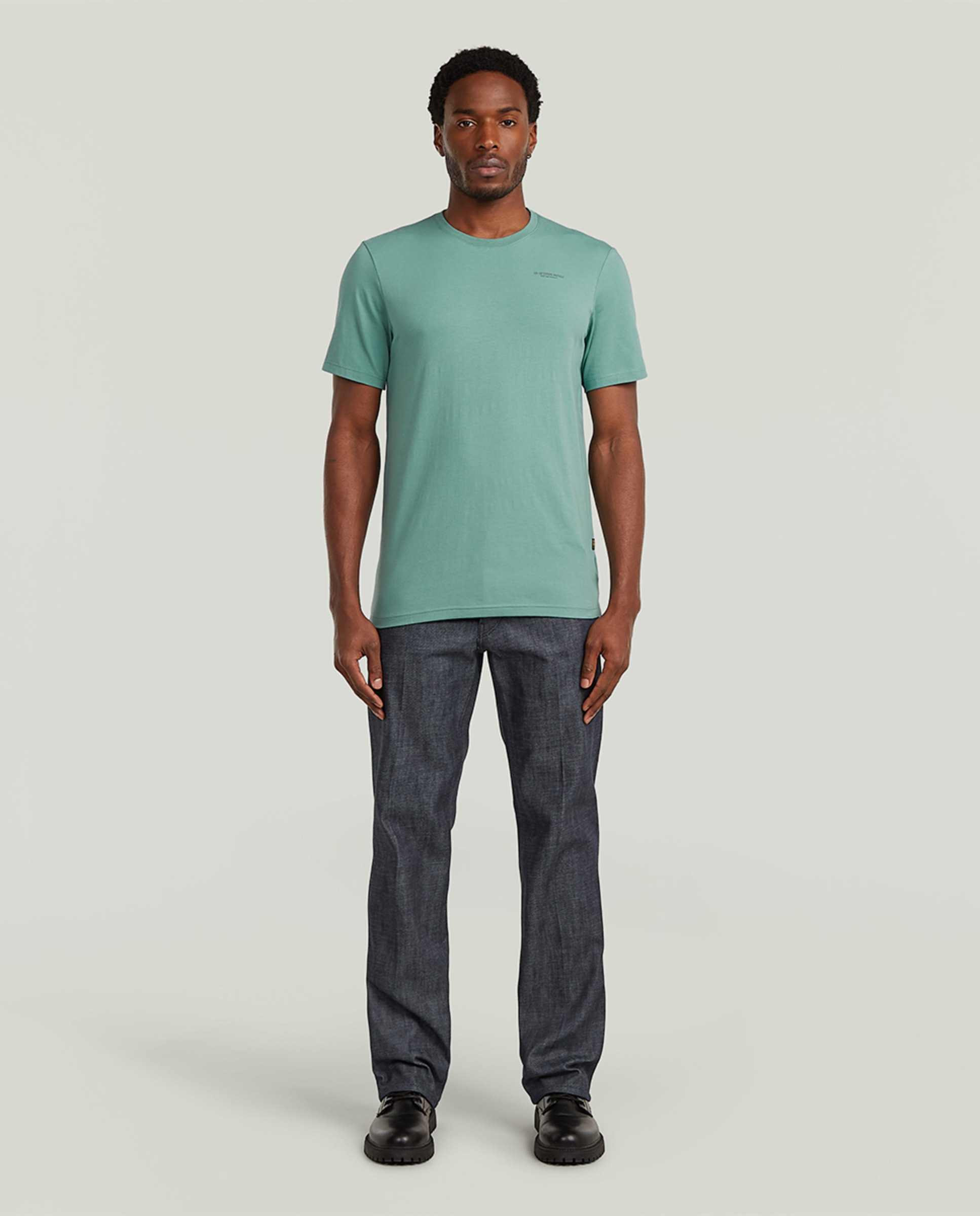 T-shirt Base Slim em Algodão Orgânico com Manga Curta Azul-7