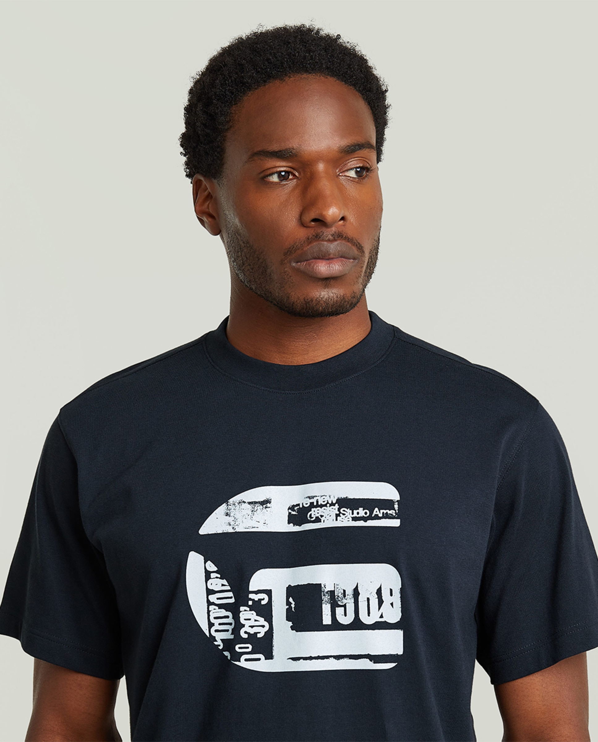 T-shirt de Corte Regular com Manga Curta Azul-3