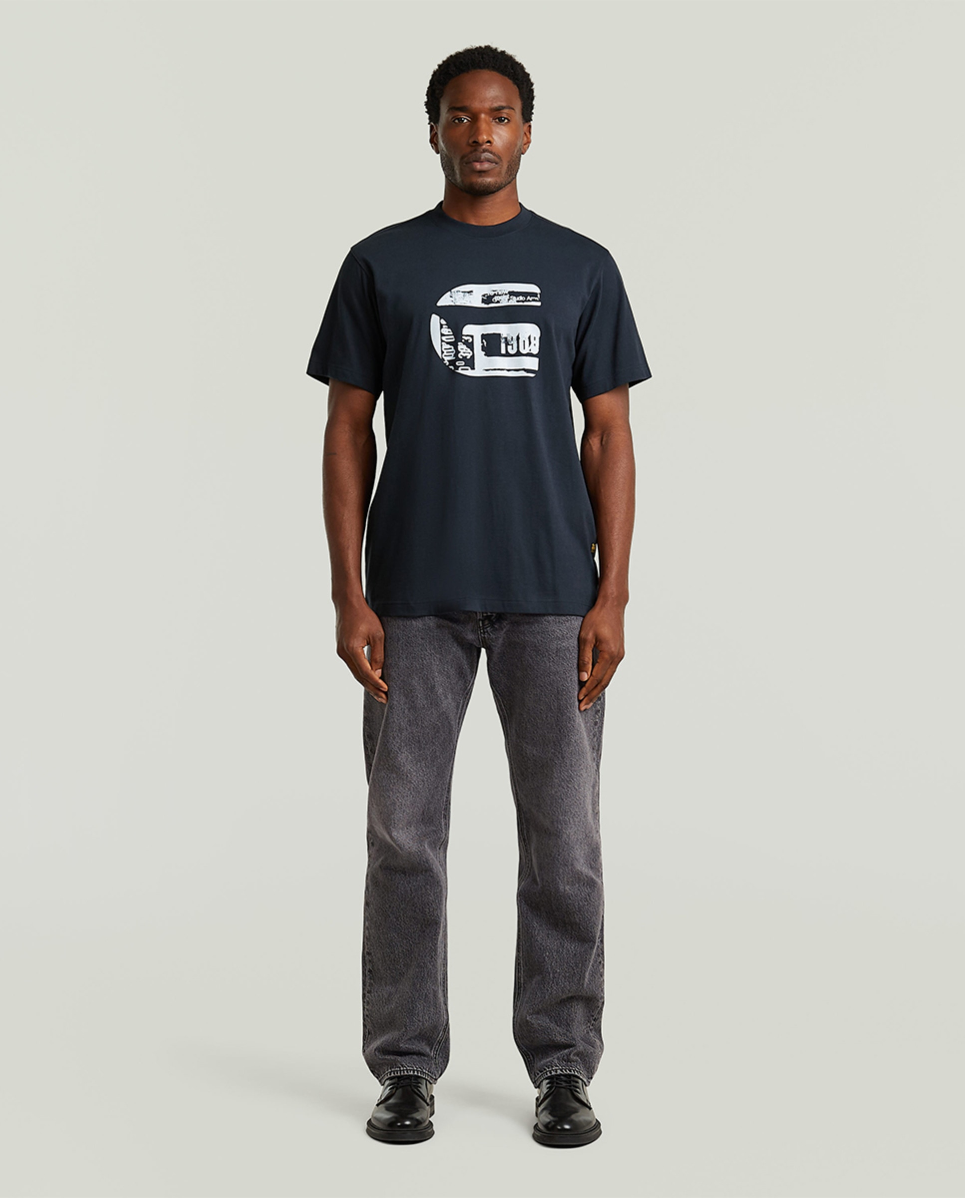 T-shirt de Corte Regular com Manga Curta Azul-7