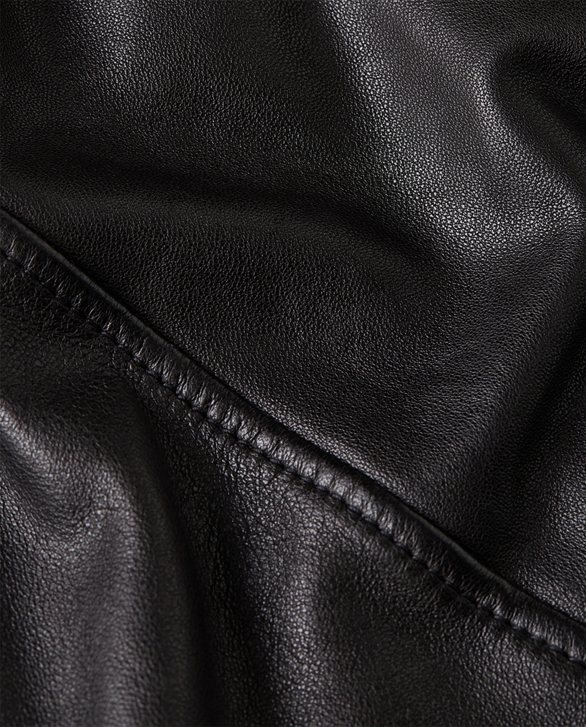 Blusão Estilo Biker de Couro Preto-5