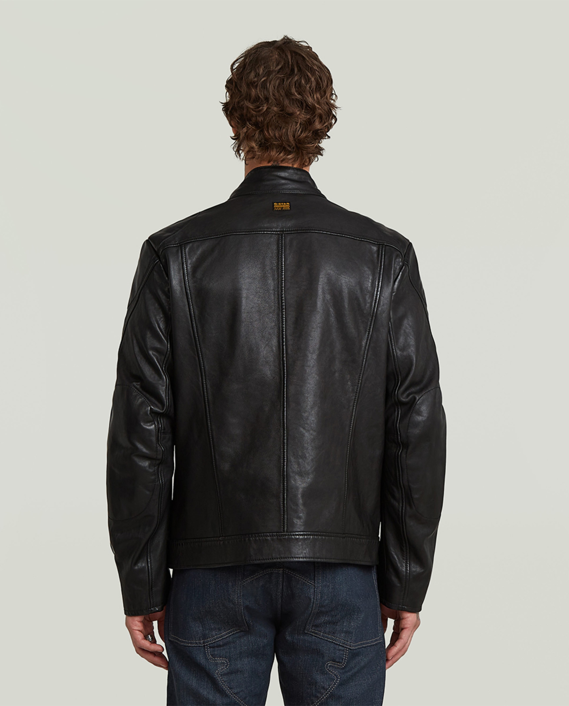 Blusão Estilo Biker de Couro Preto-2