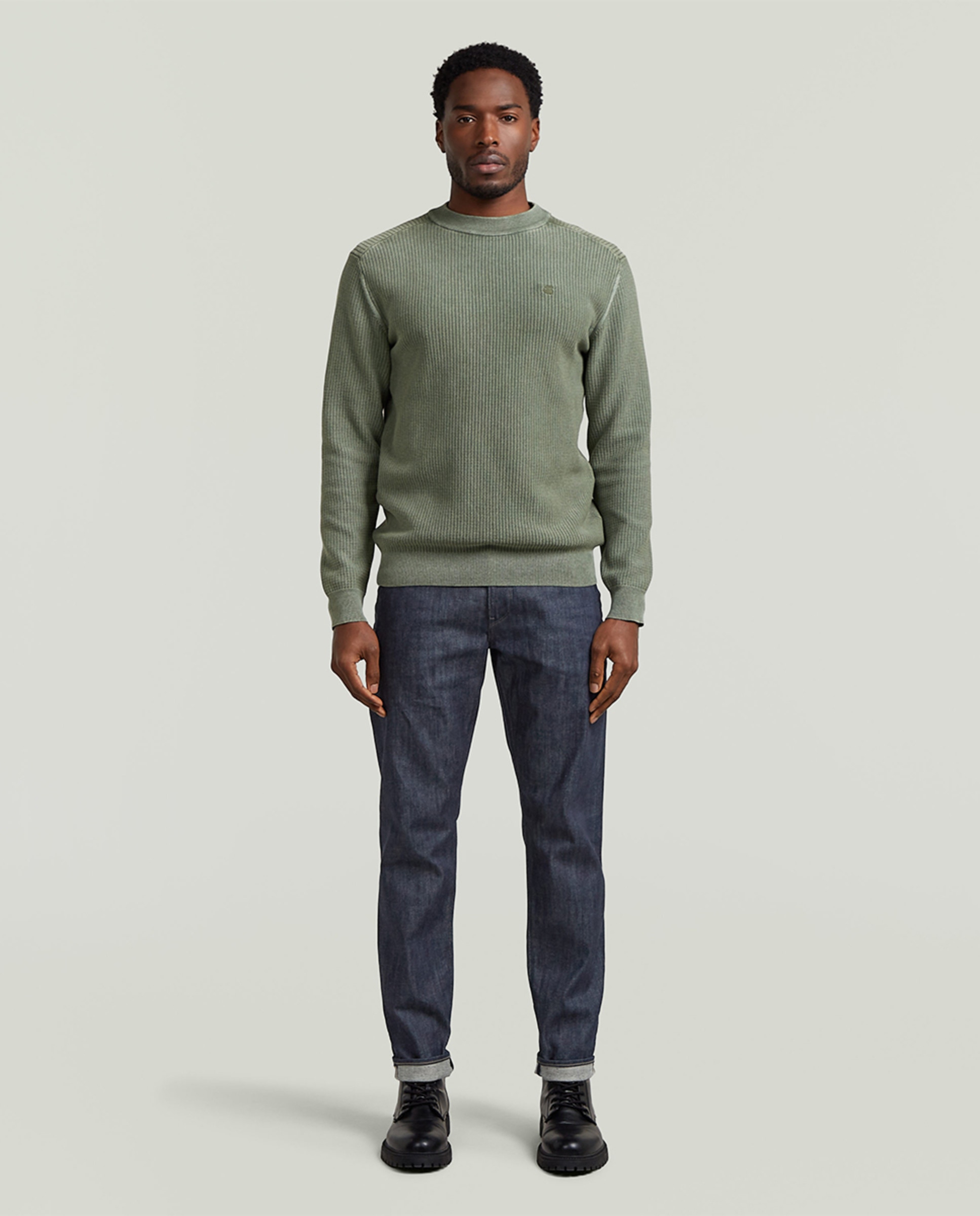 Camisola de Malha Regular com Efeito de Lavagem Verde-7