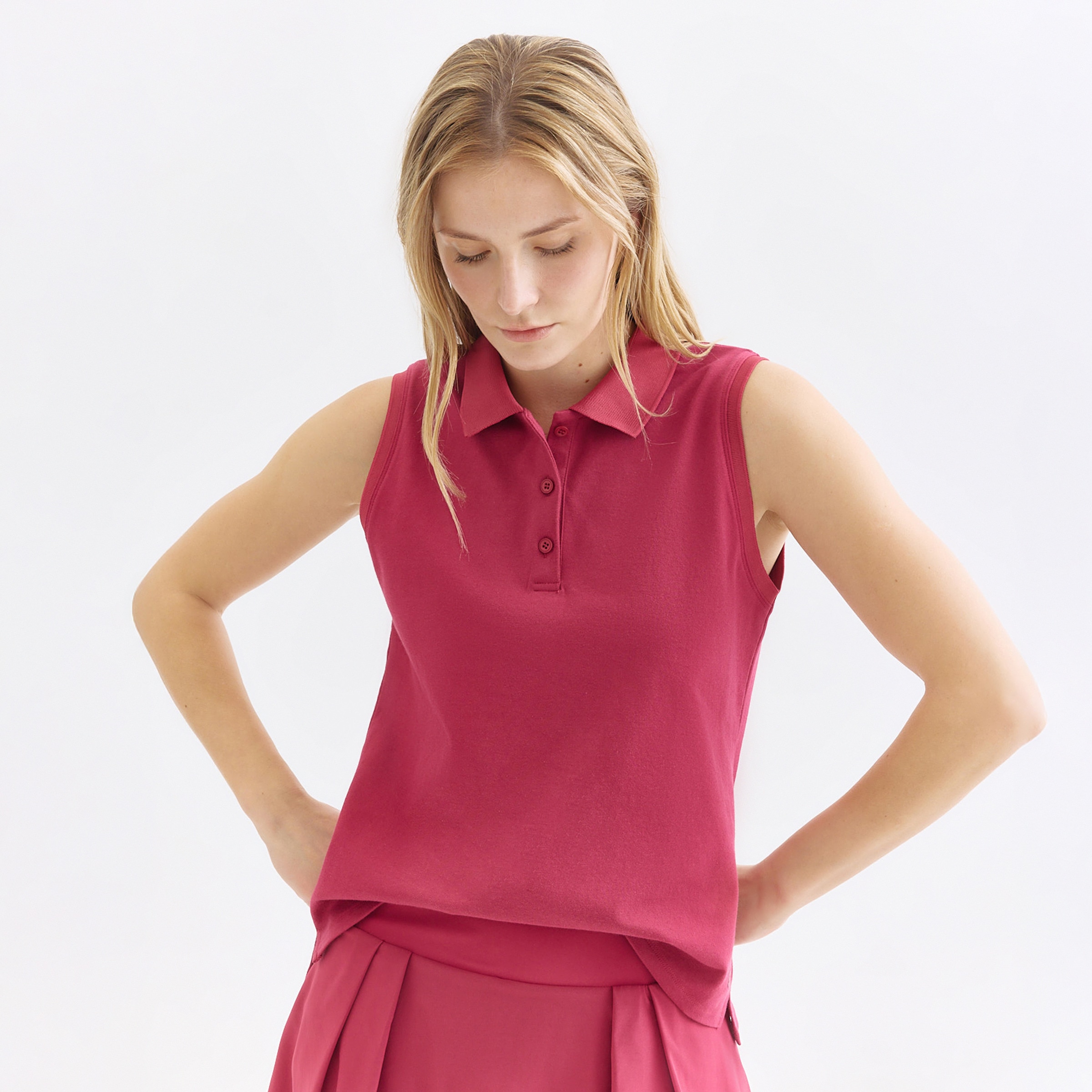 Imagen 0 de Polo Piqué Sin Mangas Mujer