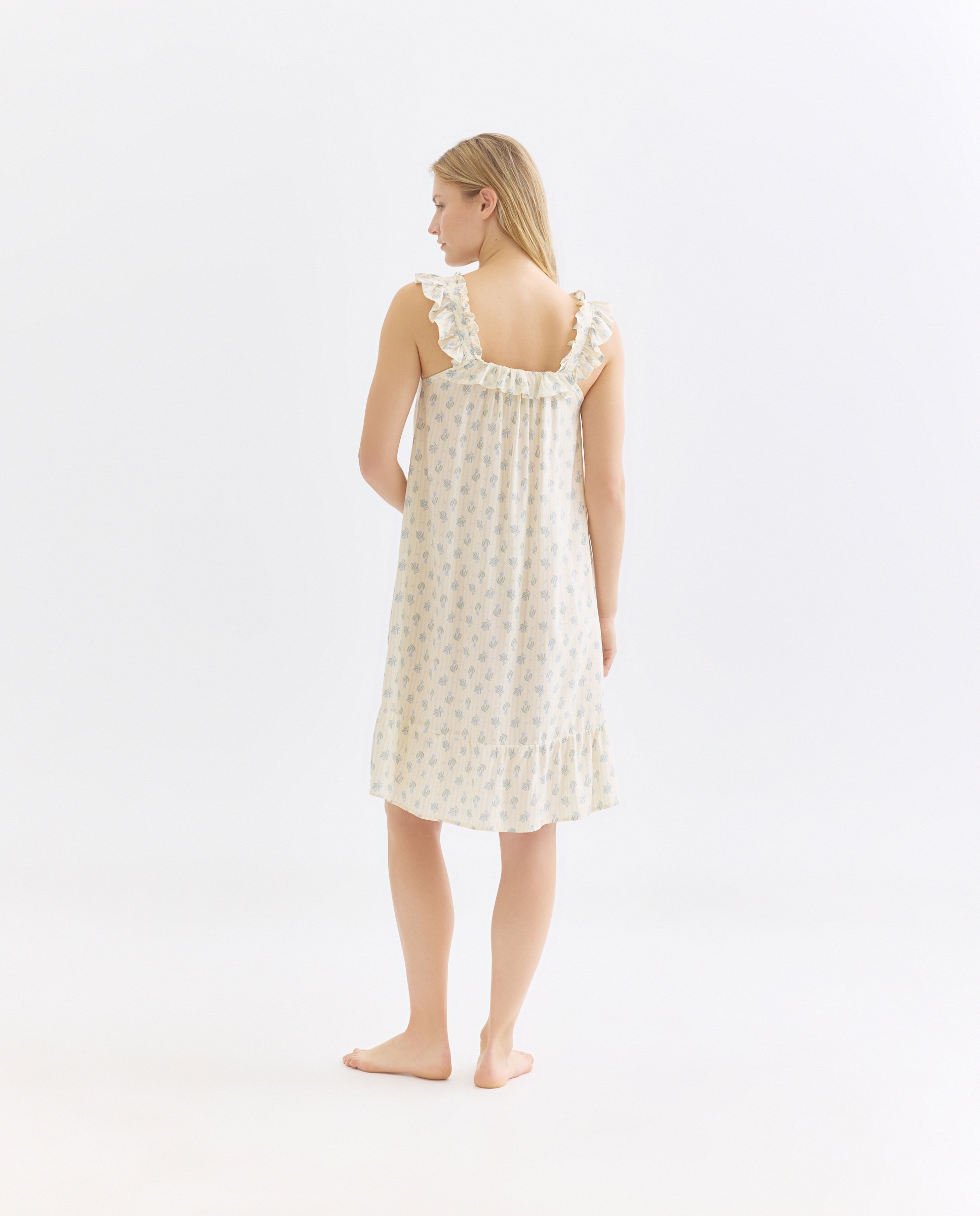 Camisón mujer estampado escote cuadrado 300 Amarillo-2
