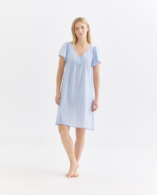 Imagen 0 de Camisón mujer algodón chambray plumeti