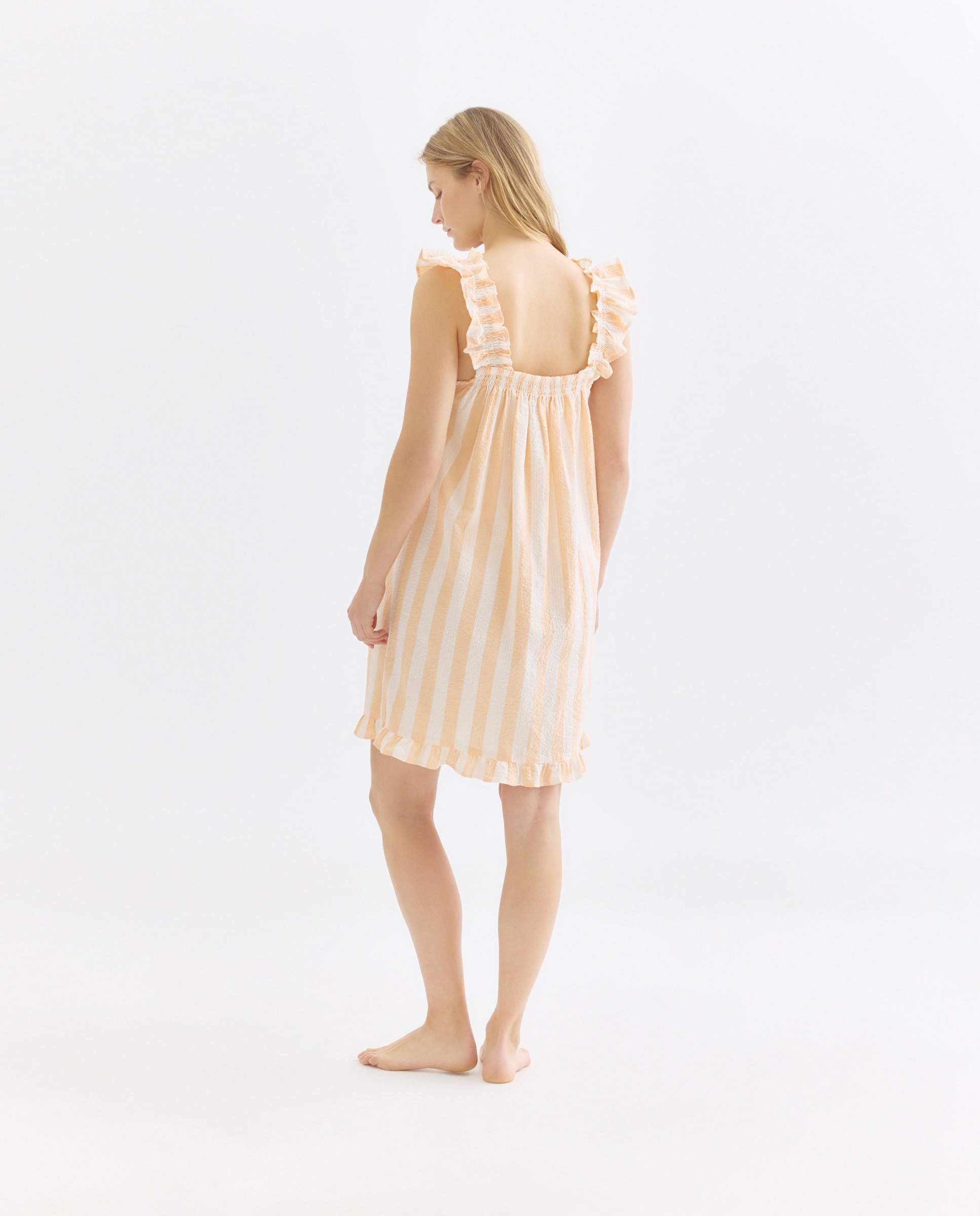 Camisón mujer algodón seersucker tirantes 630 Coral-2