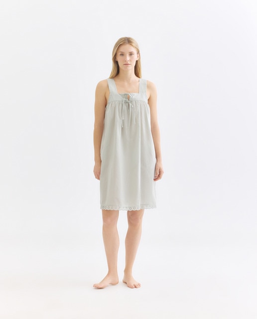 Imagen 0 de Camisón mujer algodón tirantes y lazos