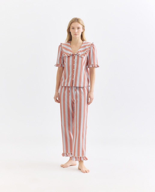 Imagen 0 de Pijama mujer algodón cuello minivolante