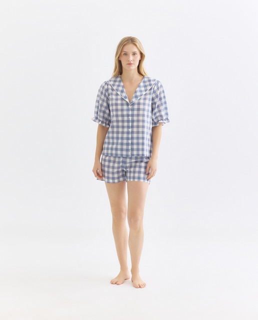 Imagen 0 de Pijama mujer algodón cuadro vichy