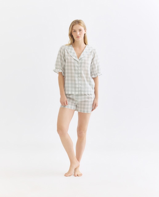 Imagen 0 de Pijama mujer algodón cuadro vichy