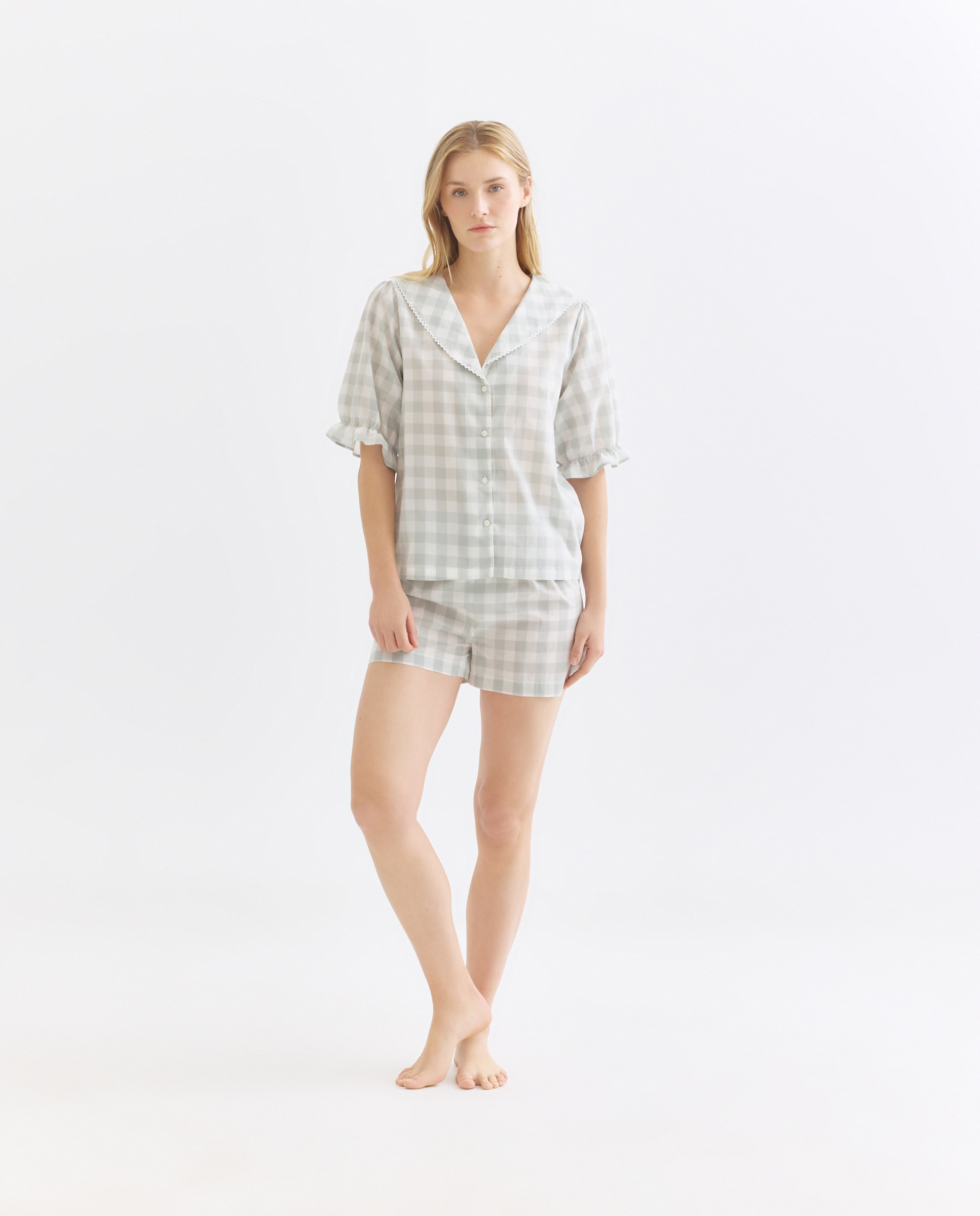 Imagen 0 de Pijama mujer algodón cuadro vichy