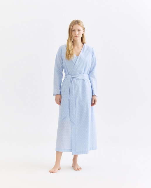 Imagen 0 de Bata mujer algodón chambray plumeti