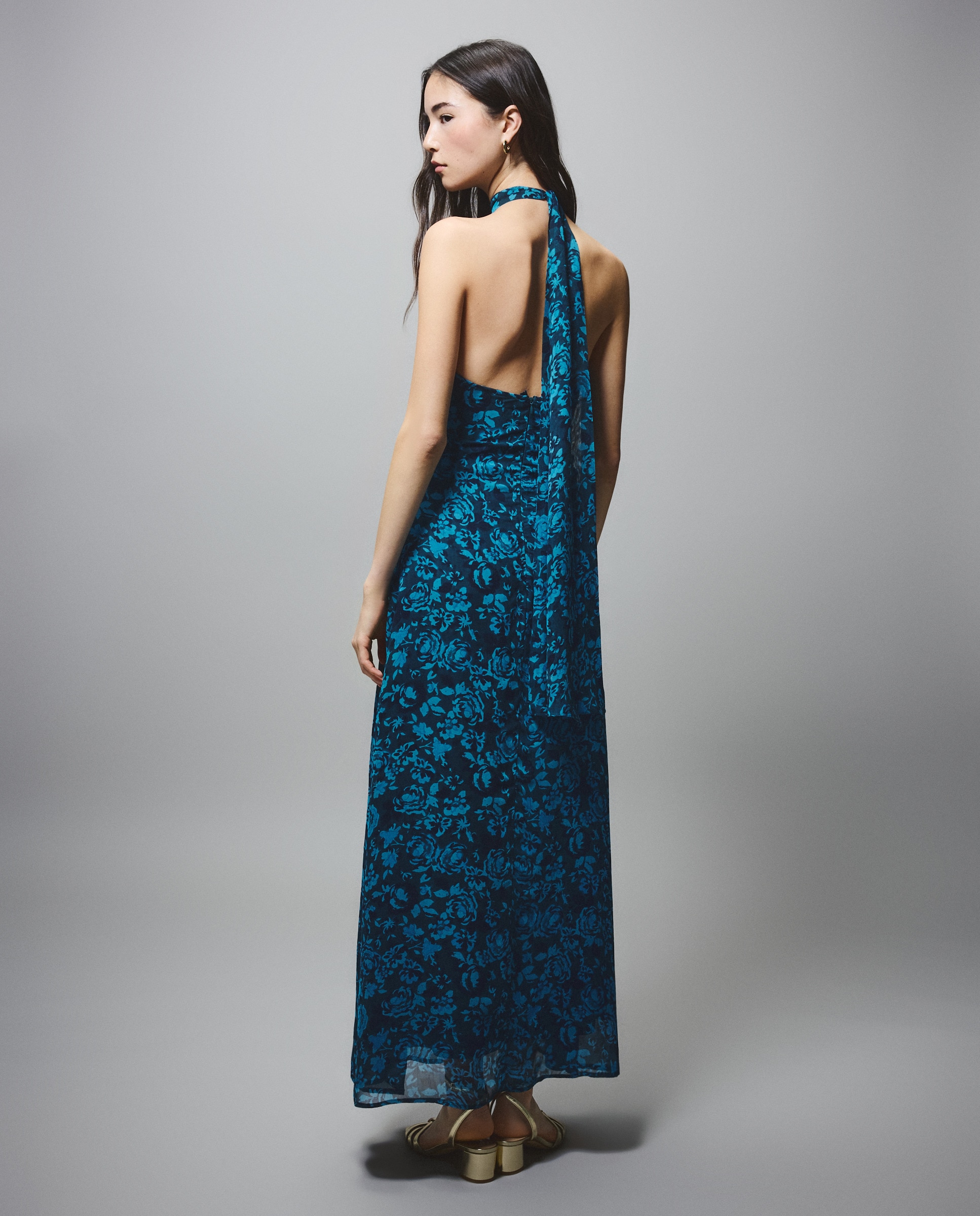 Vestido Halter com Estampado lzo Calor Verde-4
