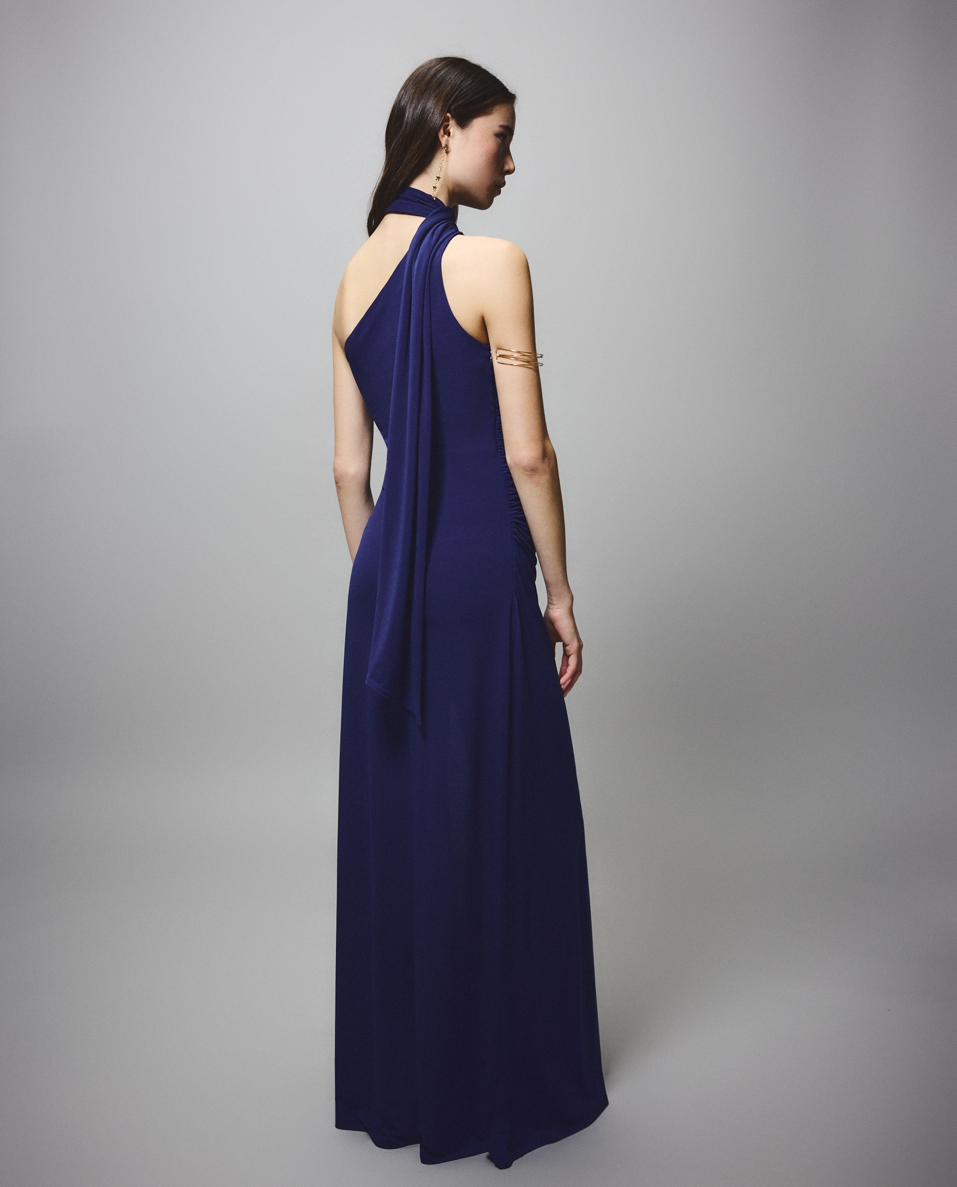 Vestido Assimétrico com Laço Kia Azul-marinho-3