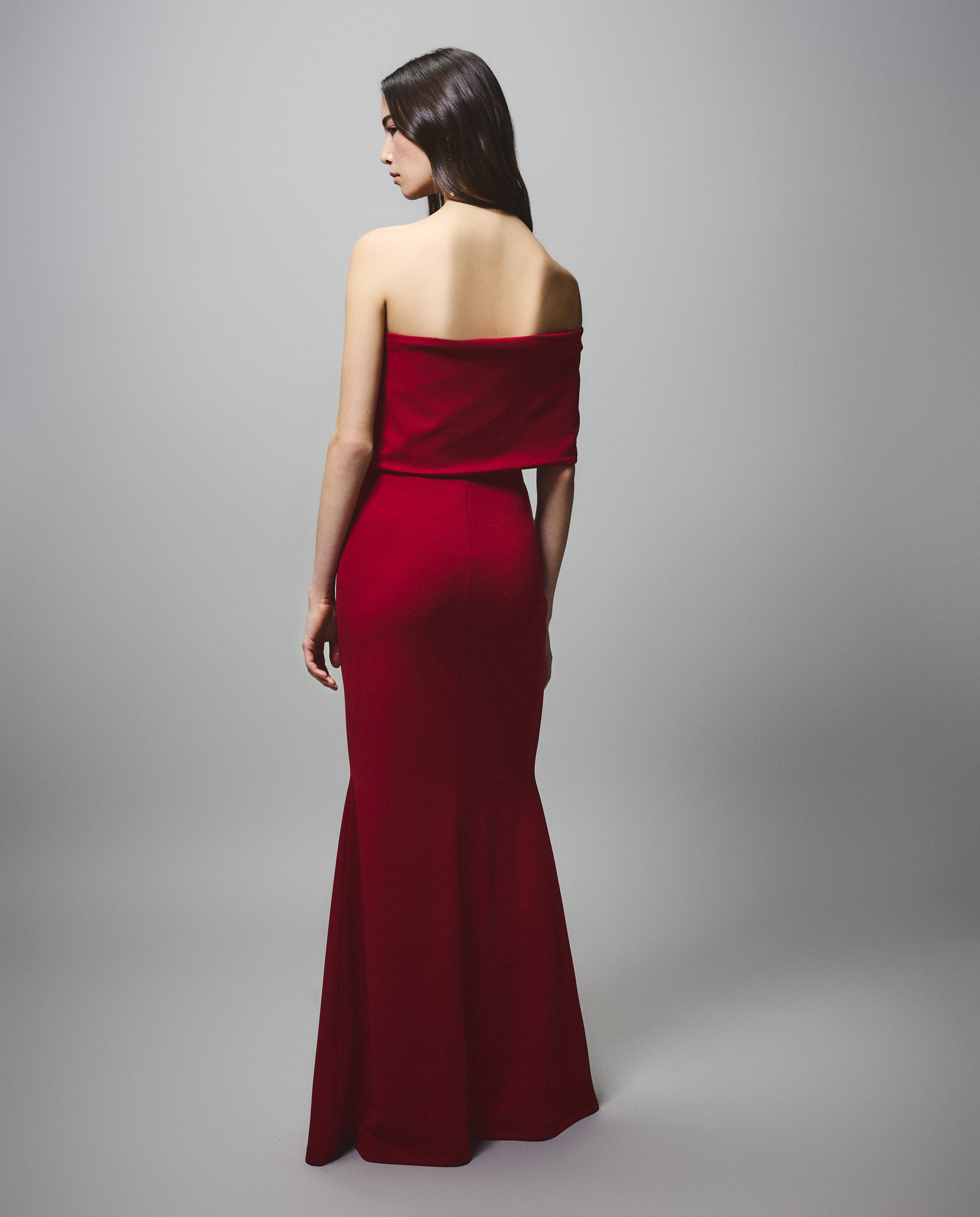 Vestido Sereia com Decote à Barco Vermelho-3