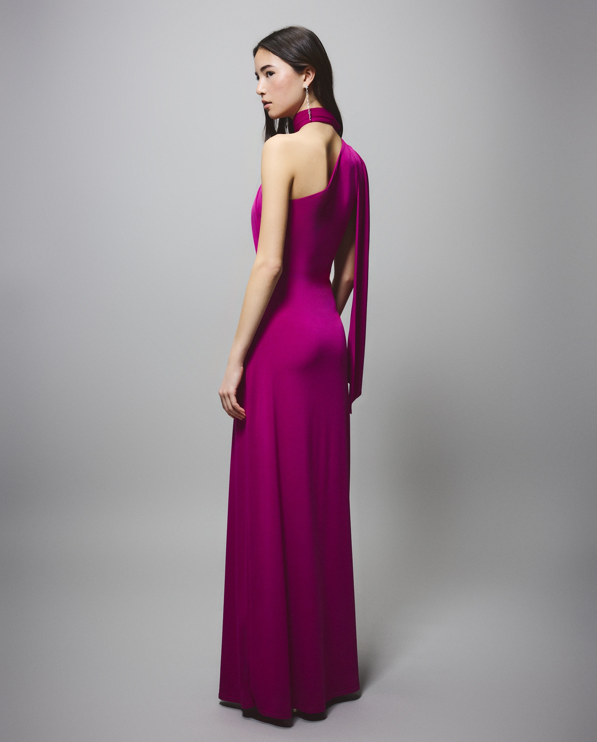 Vestido Assimétrico com Laço Kia Rosa-3